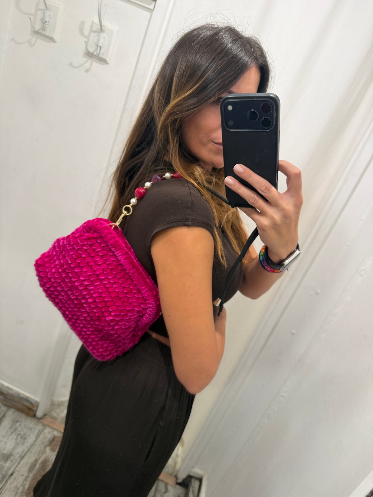 POCHETTE CINIGLIA FUCSIA
