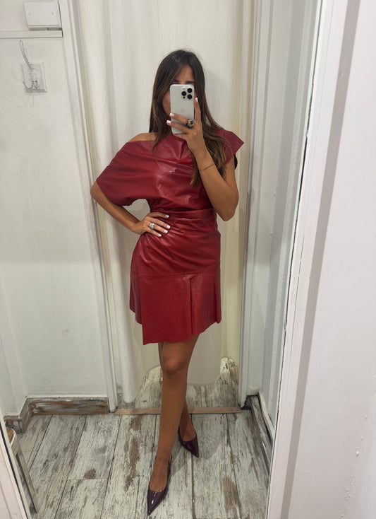 ABITO ZARA STUDIO IN PELLE BORDEAUX