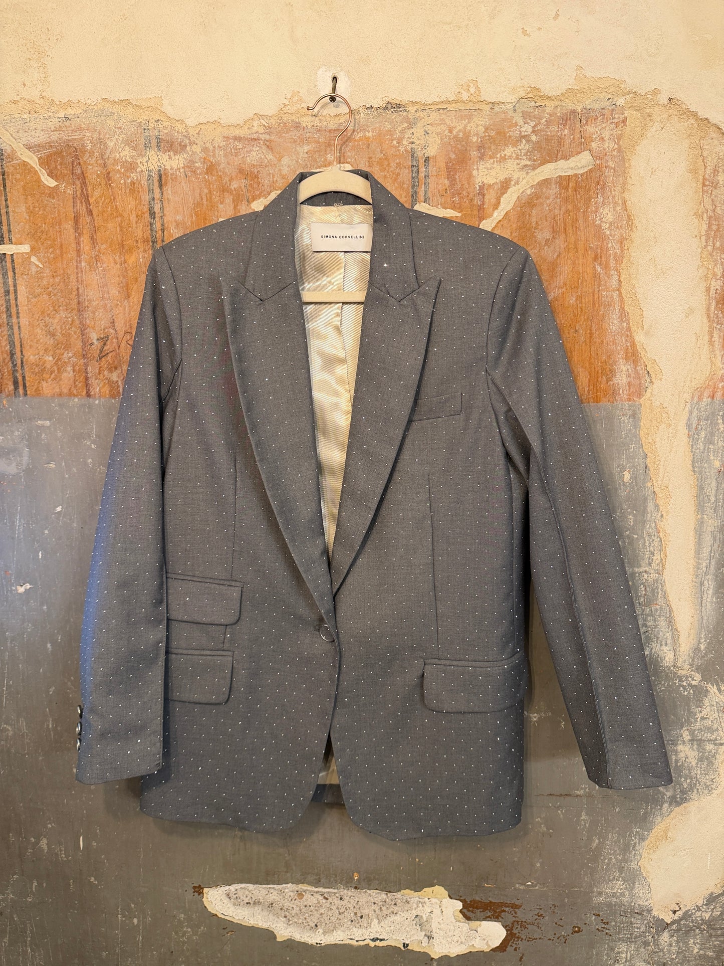 NEW COLLECTION - BLAZER SIMONA CORSELLINI GRIGIO CON STRASS