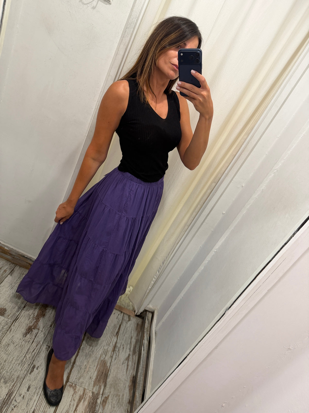 GONNA LUNGA COTONE VIOLA