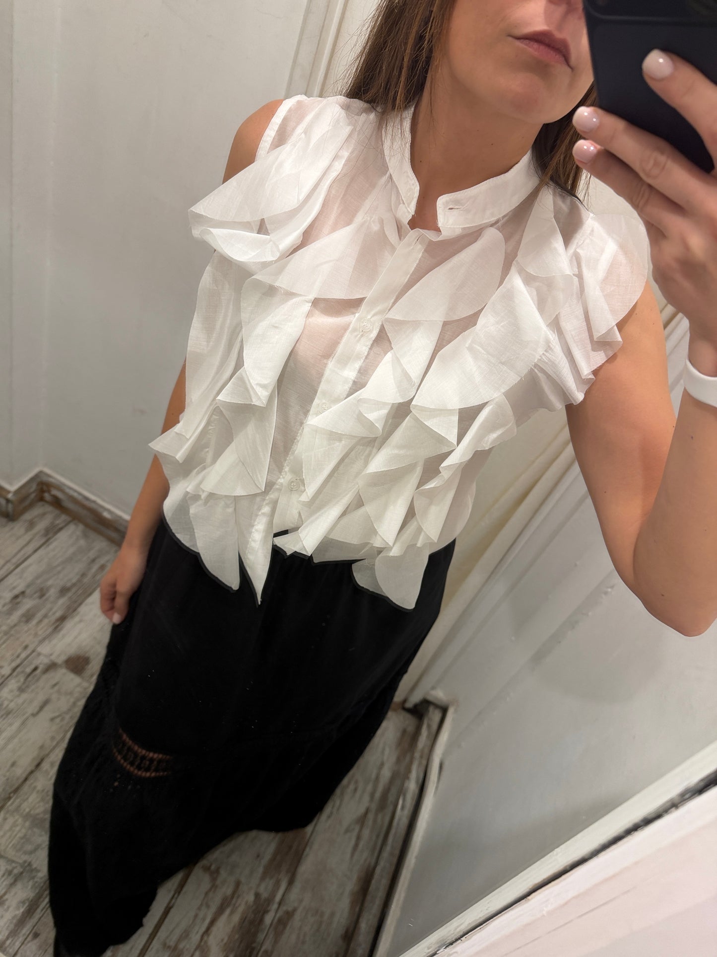 NEW COLLECTION - CAMICIA ROUCHES BIANCO