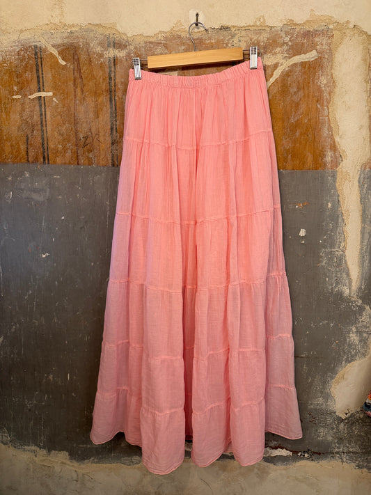 NEW COLLECTION - GONNA LUNGA COTONE ROSA
