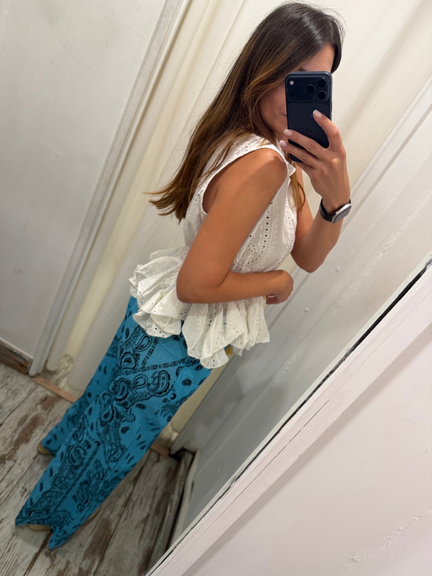 PANTALONE BANDANA TURCHESE