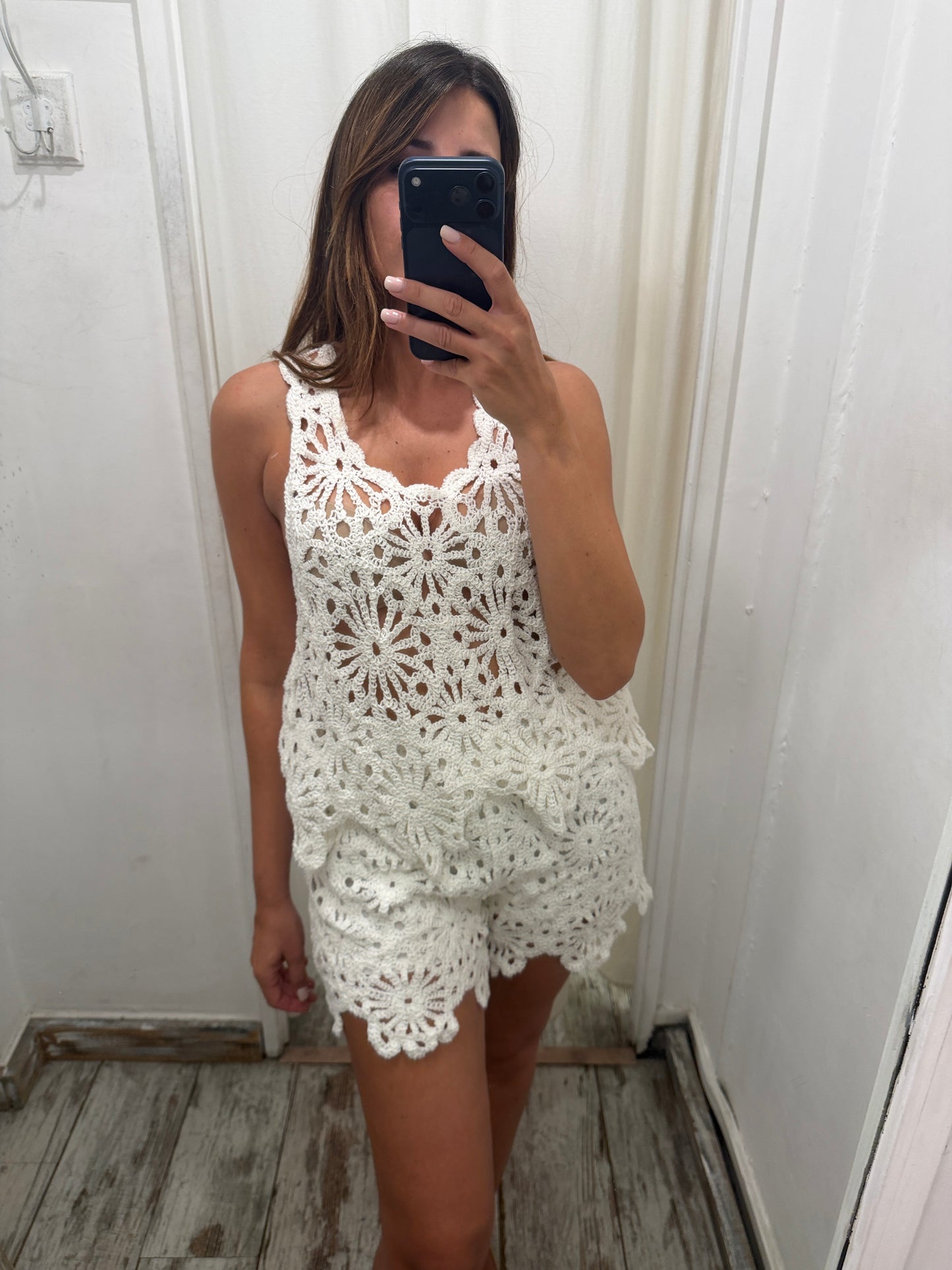 NEW COLLECTION - TOP CROCHET BIANCO