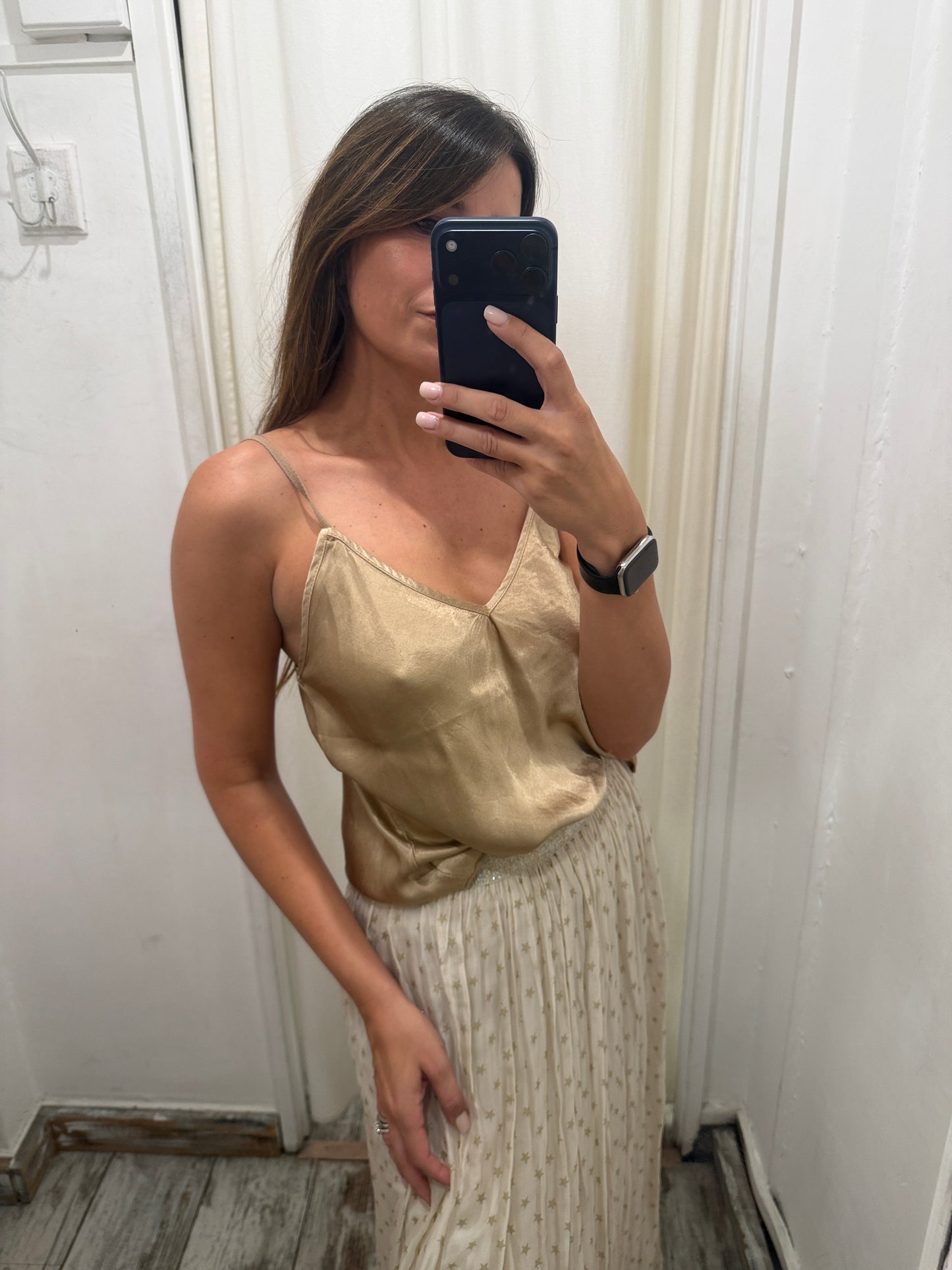 TOP SATIN CHAMPAGNE