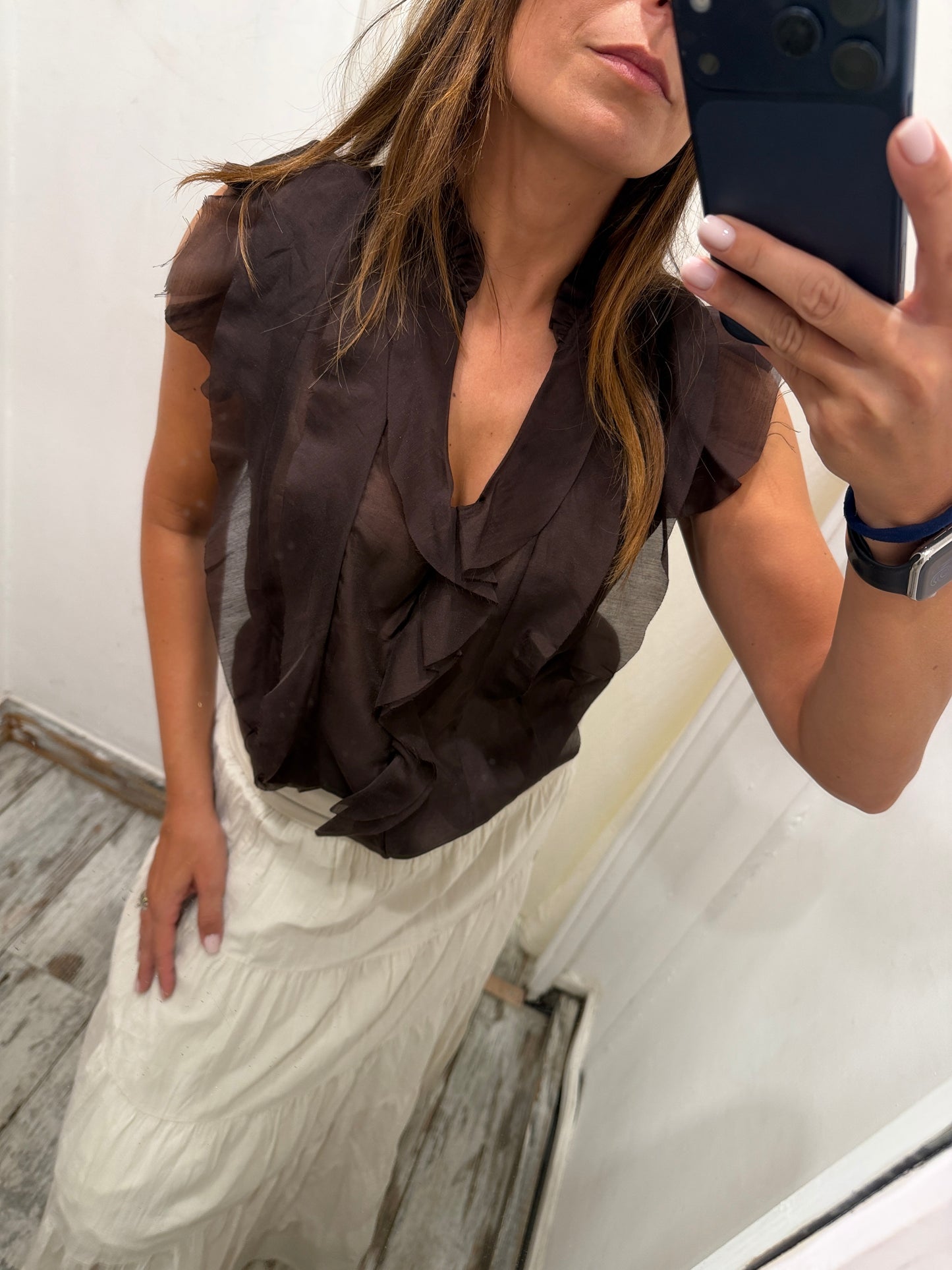 BLUSA PETALI MARRONE
