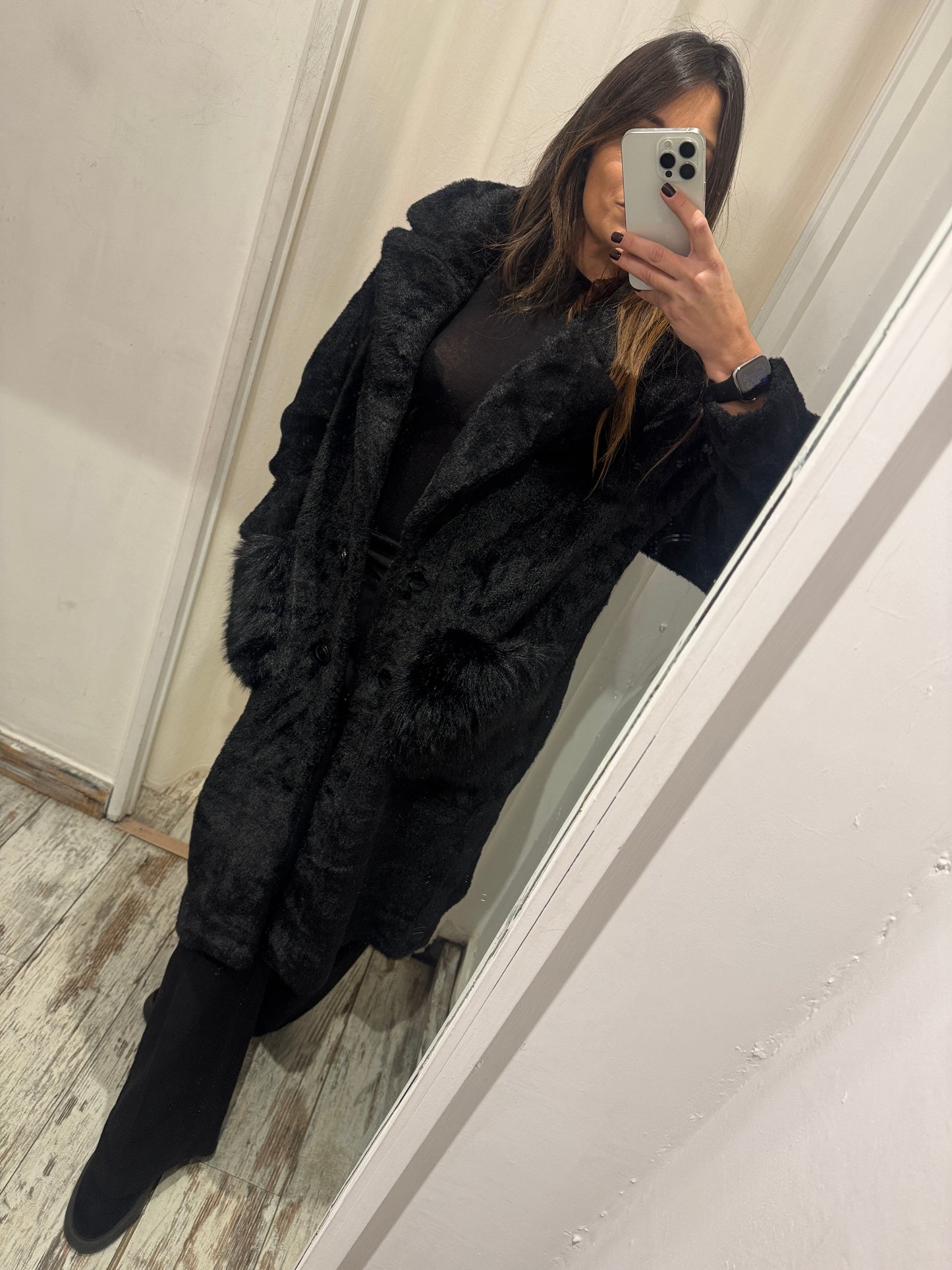 CAPPOTTO TEDDY NERO