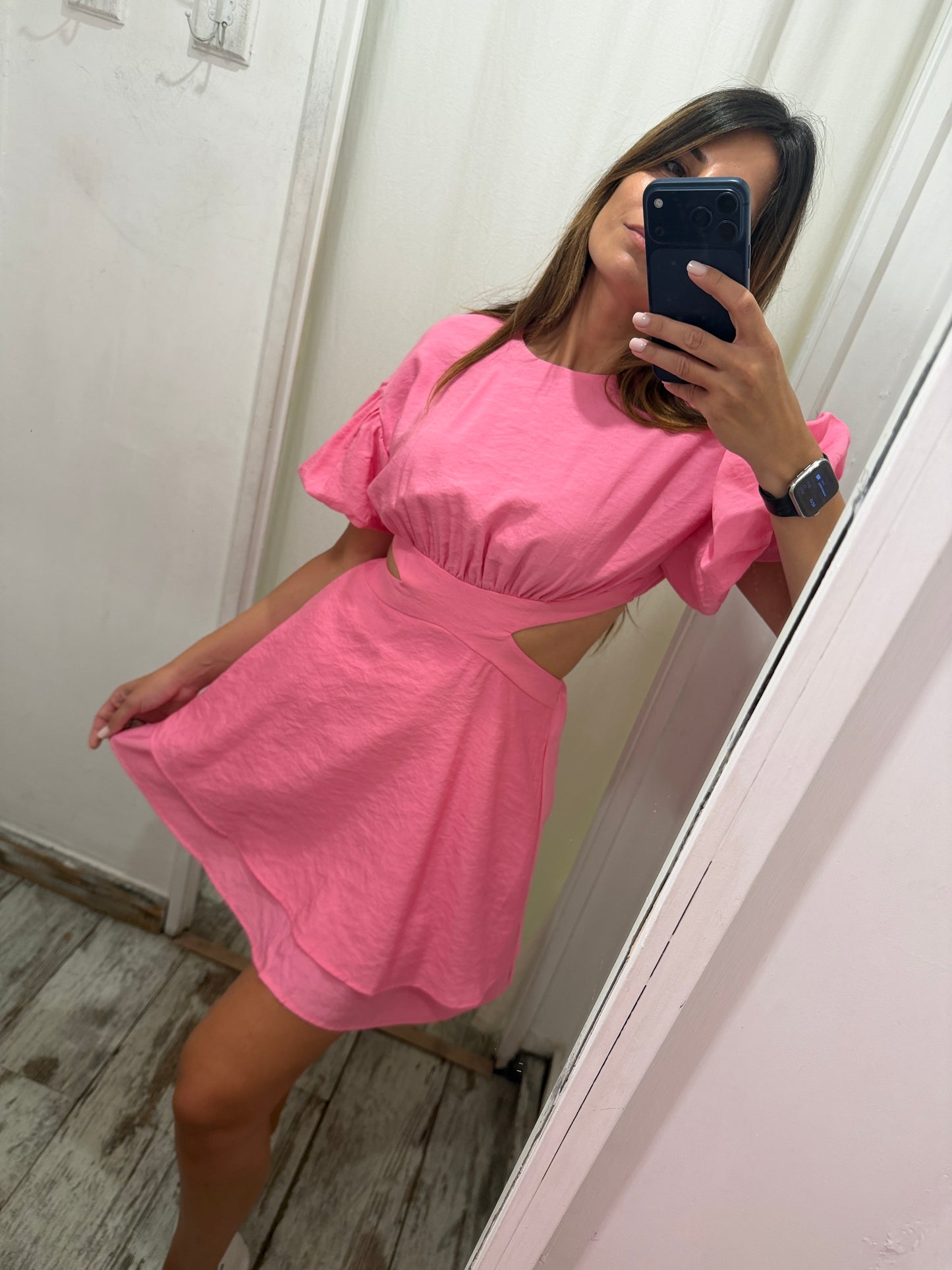 ABITO CUT OUT ROSA BARBIE