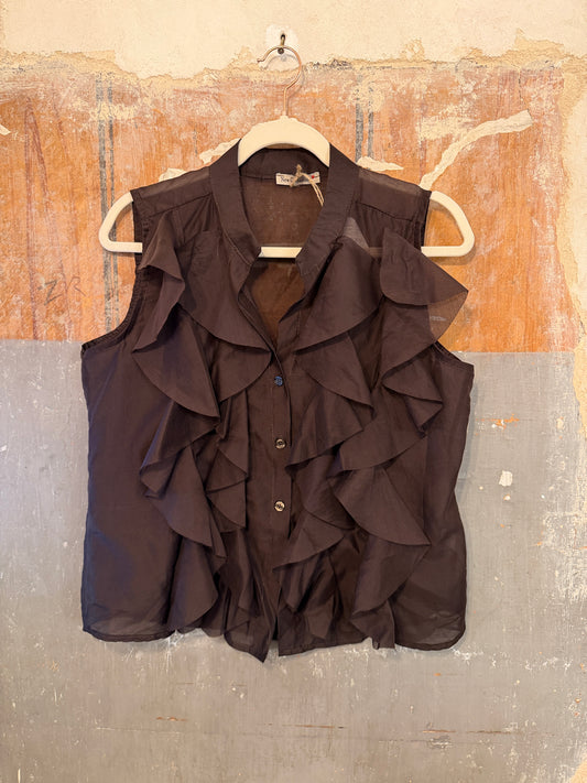NEW COLLECTION - CAMICIA MARRONE ROUCHES