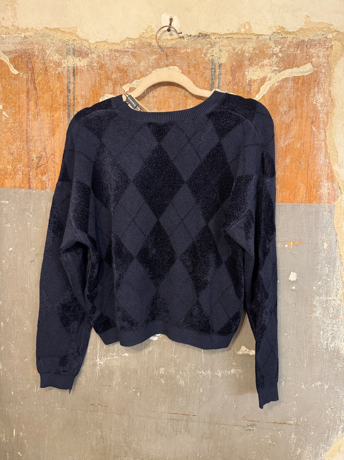 MAGLIA ROMBI CINIGLIA BLU