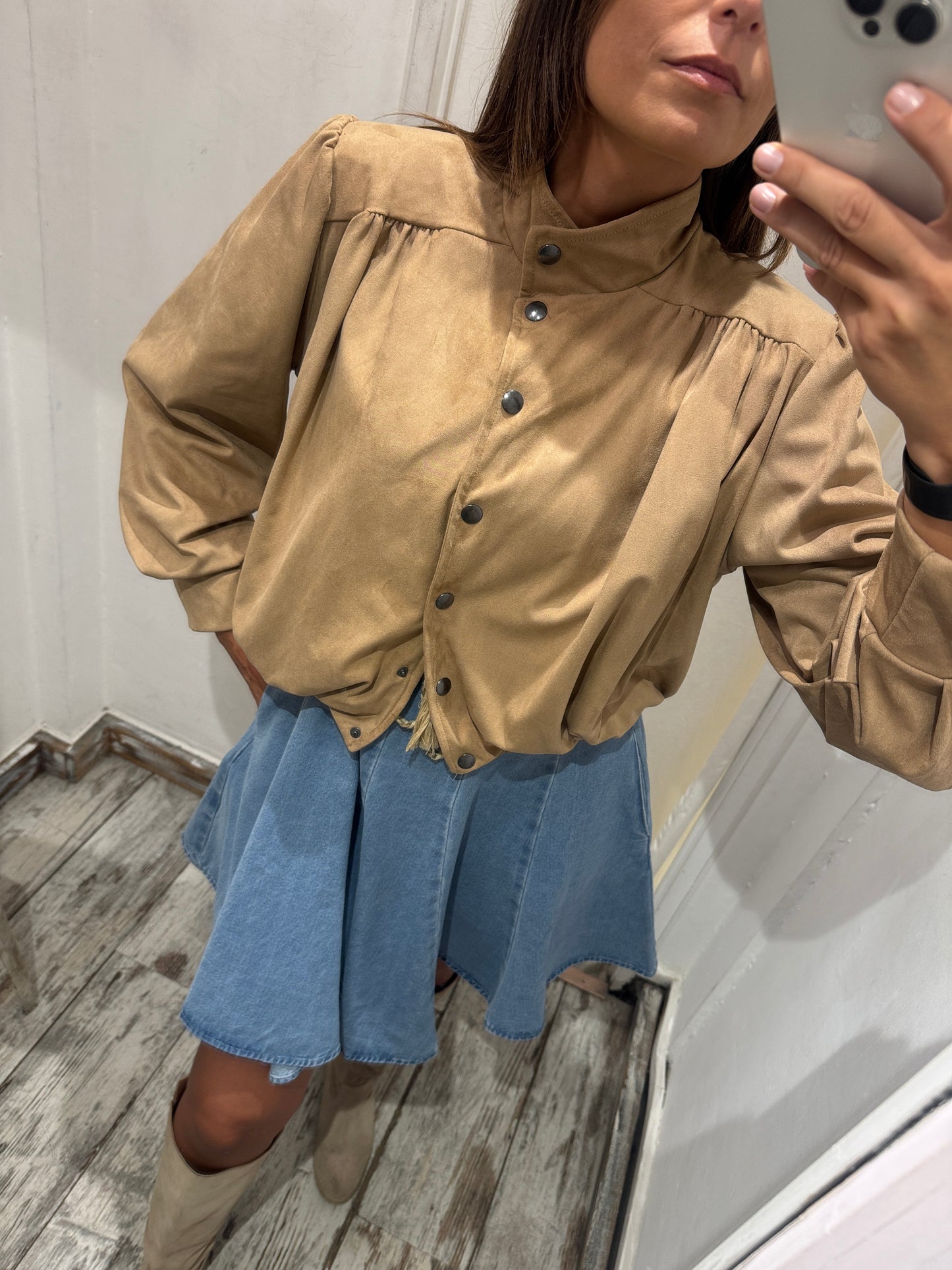 BOMBER SUEDE BEIGE