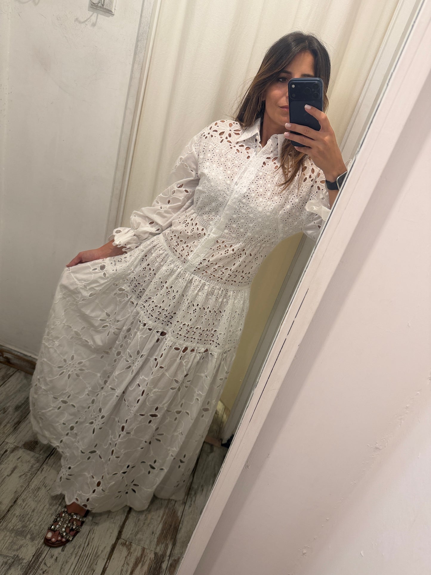 ABITO CHEMISIER ERMANNO SCERVINO SANGALLO BIANCO