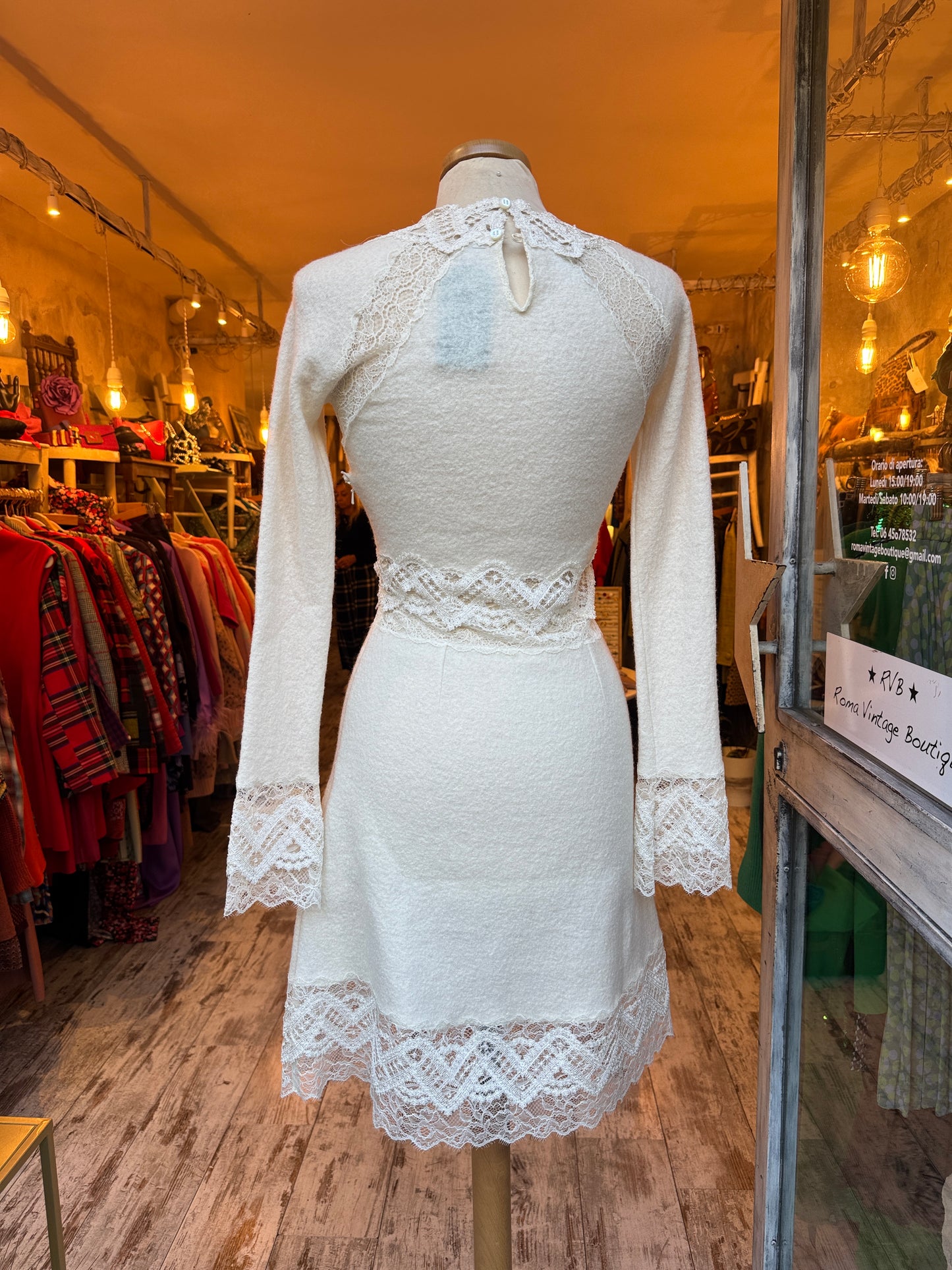 ABITO ERMANNO SCERVINO PANNA CON PIZZO