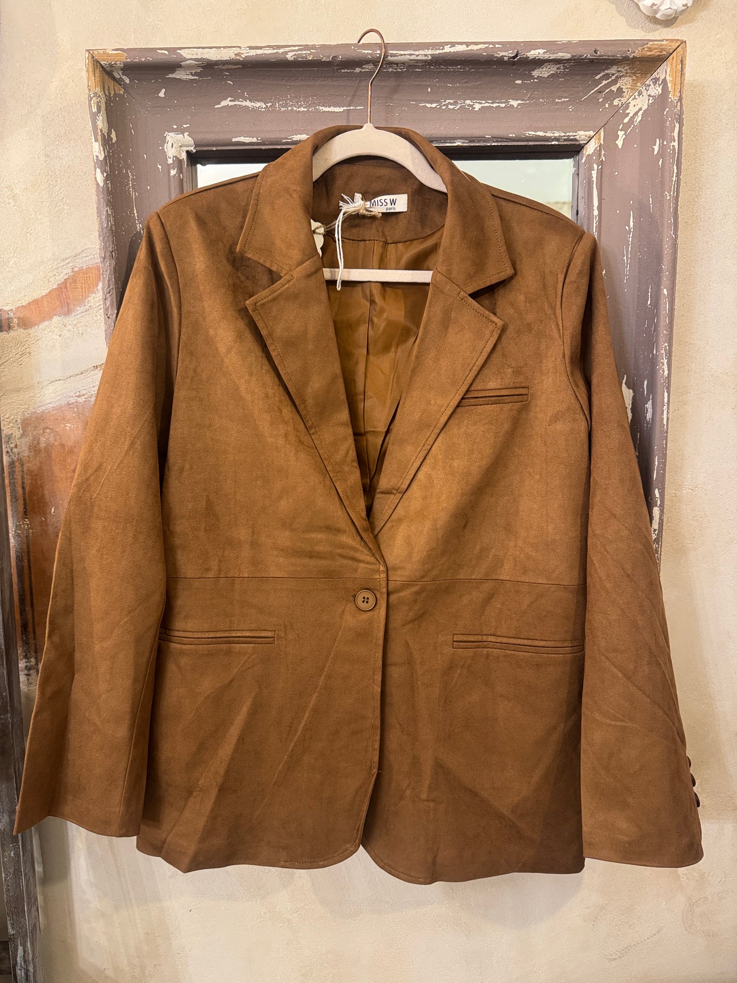 BLAZER OVER SUEDE MARRONE