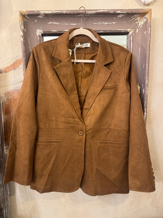 BLAZER OVER SUEDE MARRONE