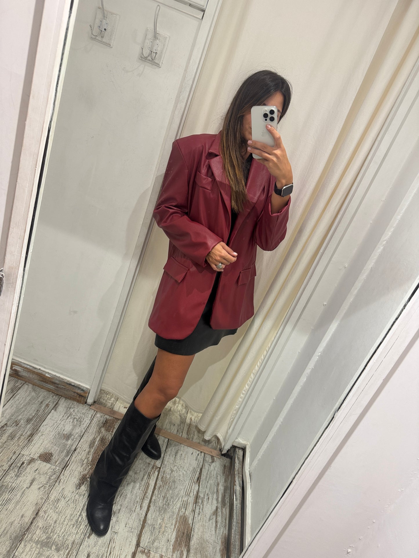 BLAZER OVER ECOPELLE BORDEAUX