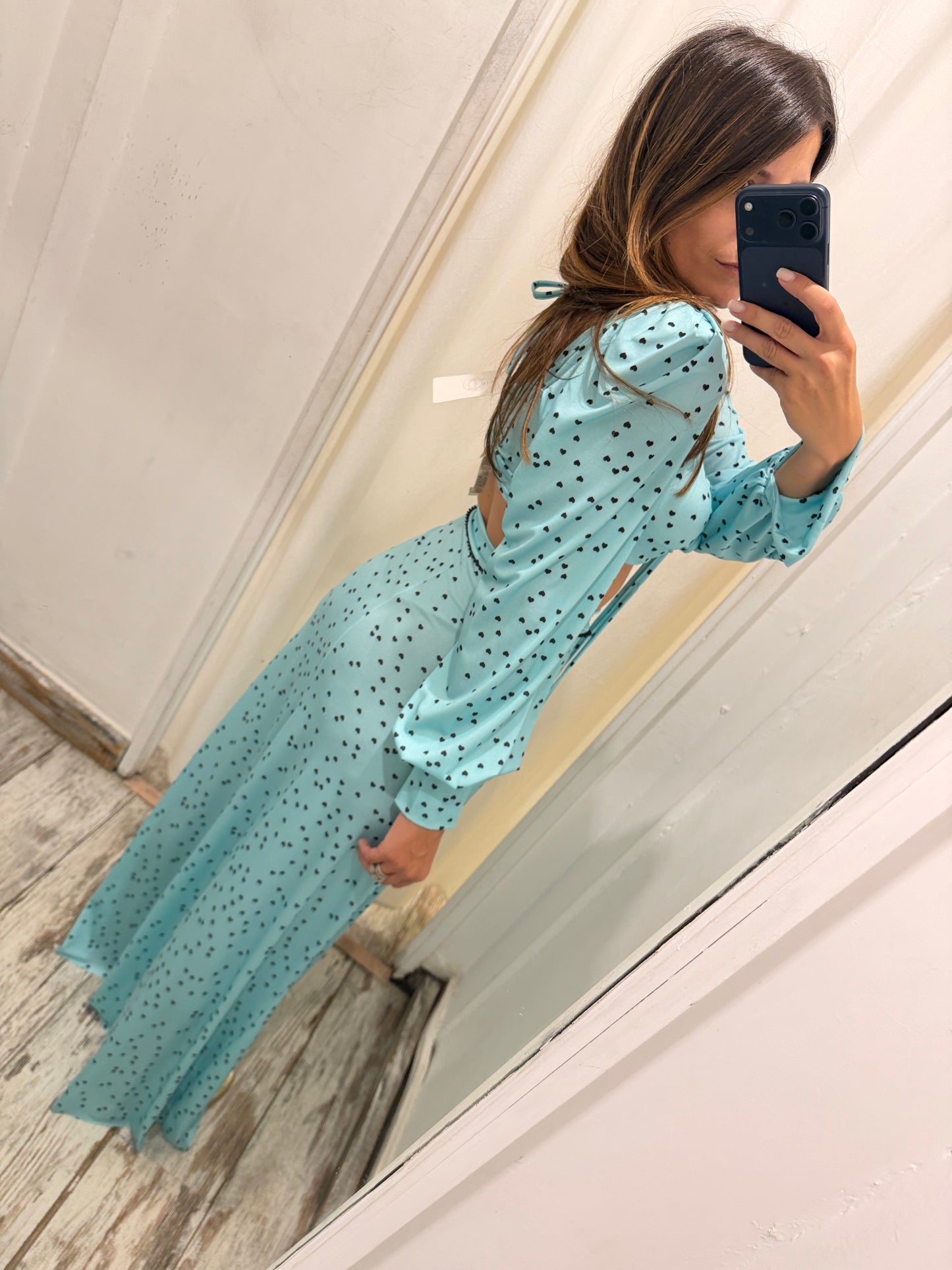 COORDINATO TOP E GONNA TIFFANY E CUORI