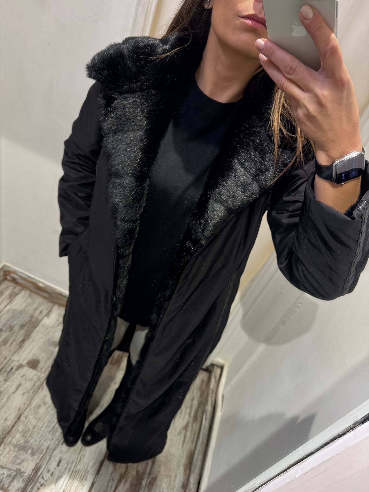 CAPPOTTO IN NYLON ERMANNO SCERVINO NERO
