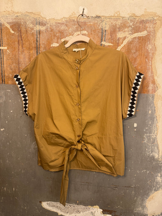 CAMICIA OVER BISCOTTO CON NODO