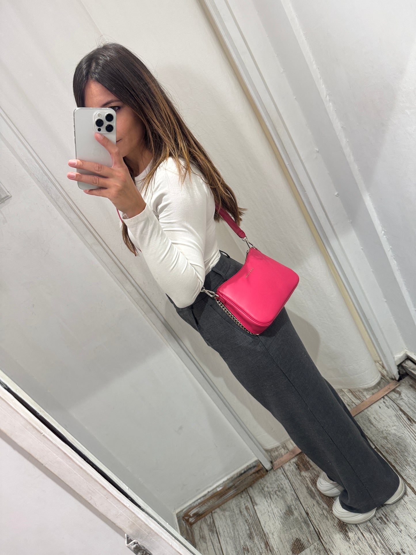 BORSA ORCIANI NEW MOON VANITY PELLE FUCSIA