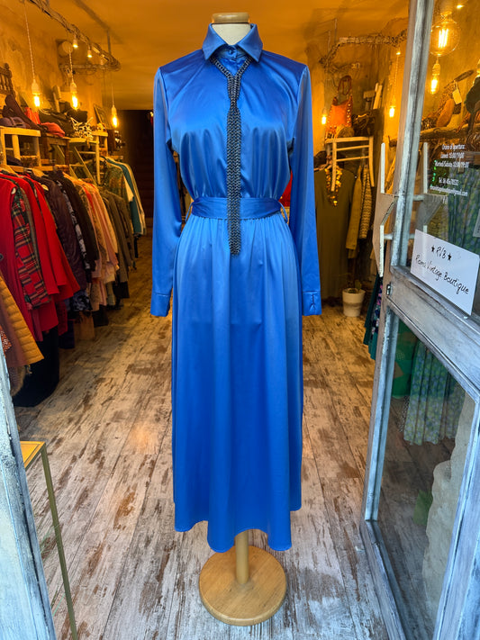 ABITO AMNÈ LONGUETTE AZZURRO SATIN