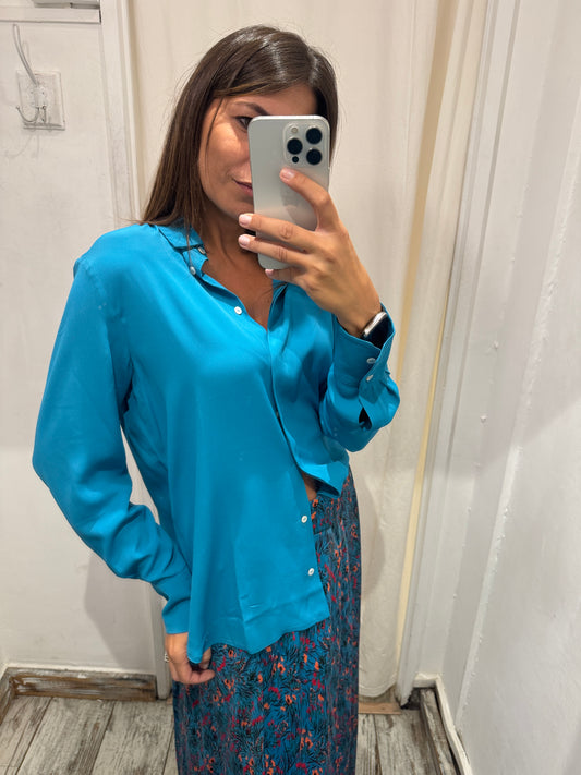 CAMICIA CHIFFON TURCHESE