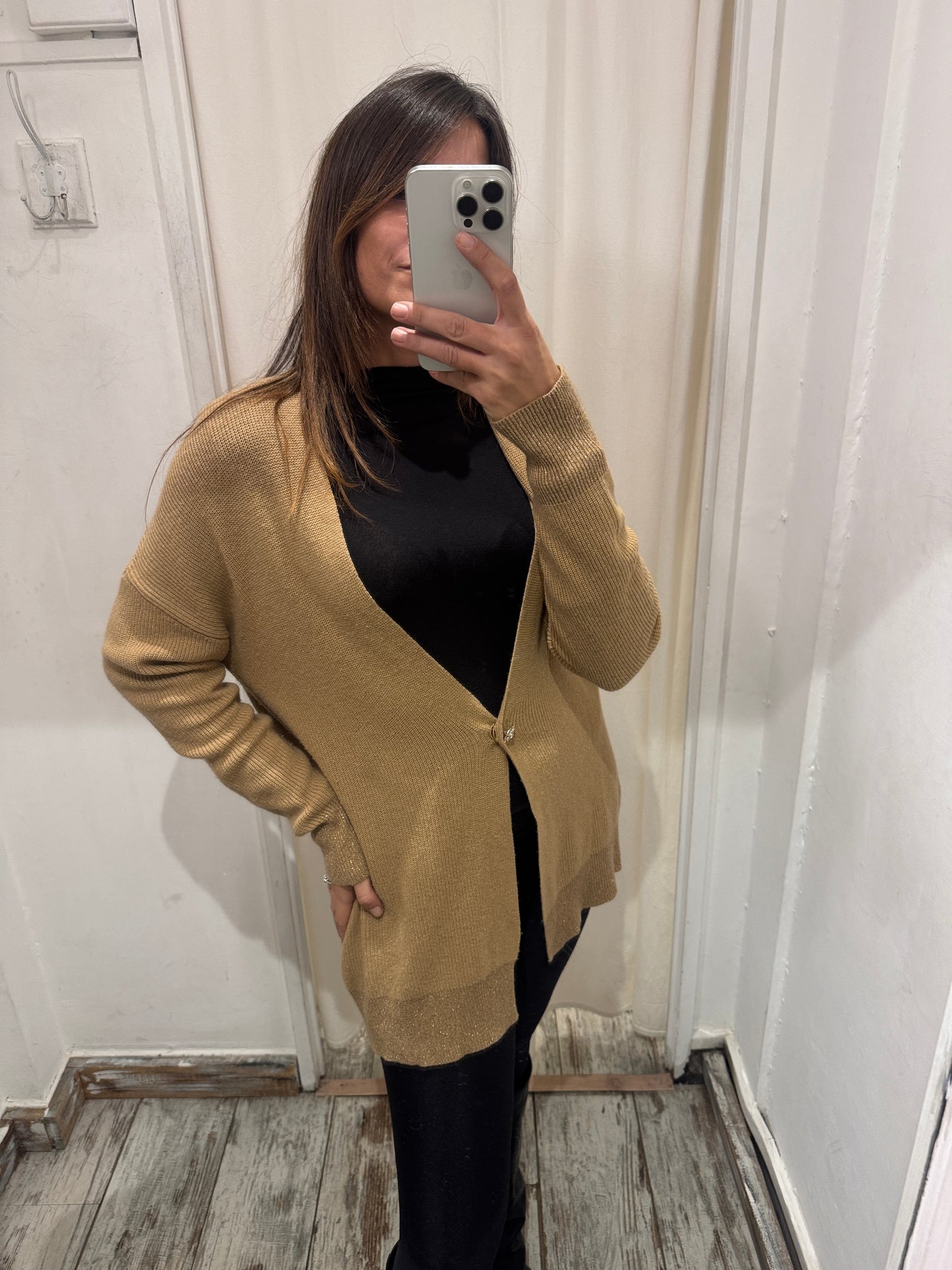 CARDIGAN MIDÌ LIUJO CAMMELLO