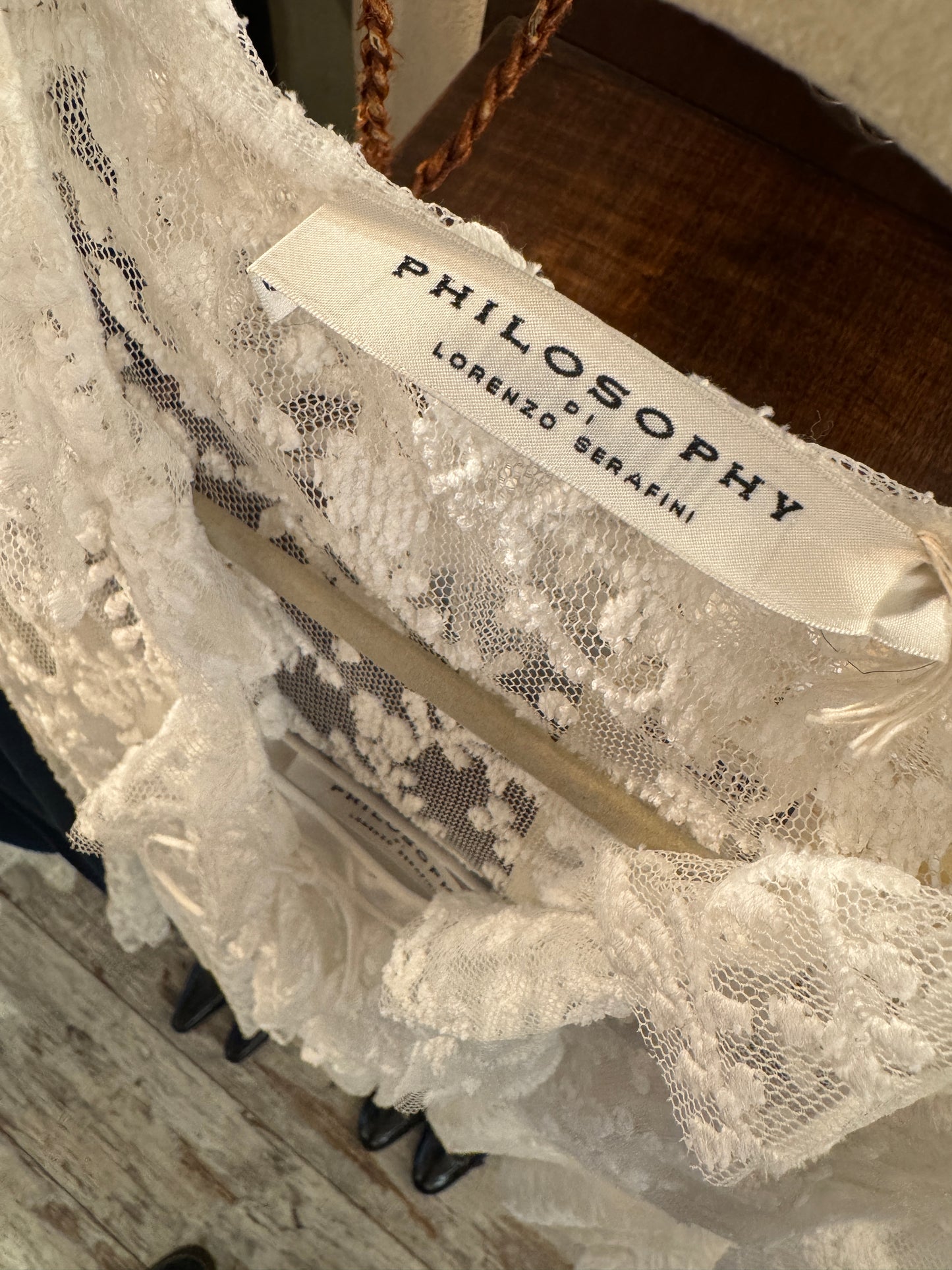 TWIN SET PHILOSOPHY IN TULLE RICAMATO BIANCO
