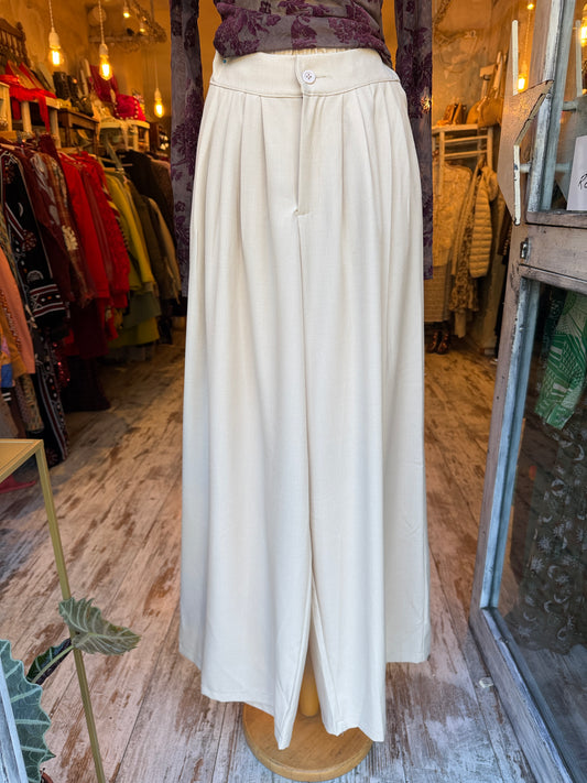 PANTALONE LARGO PANNA