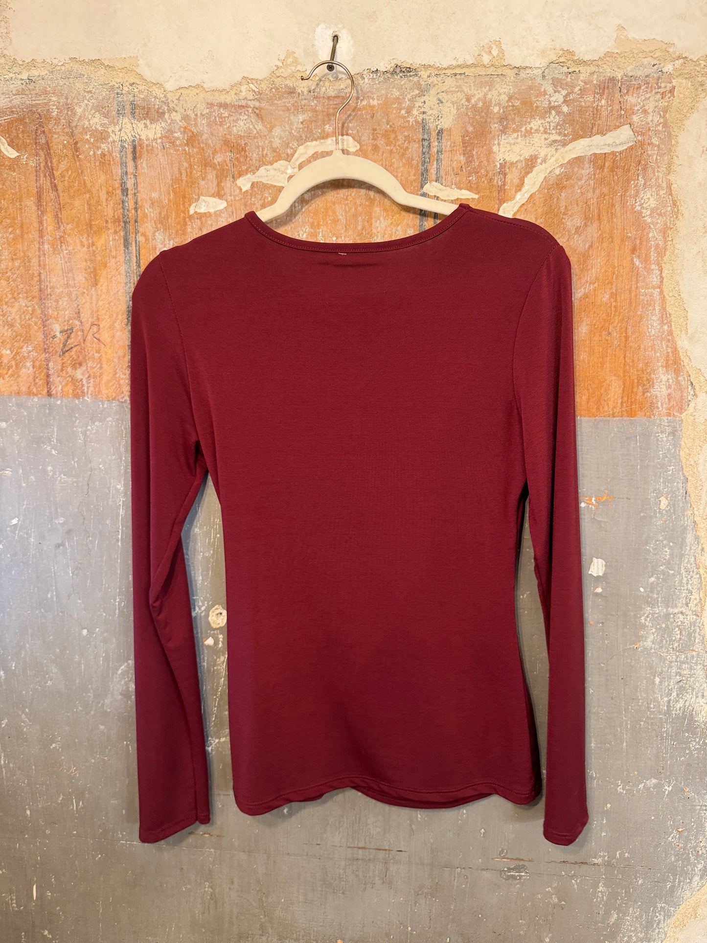 MAGLIA BORDEAUX CON DRAPPEGGIO