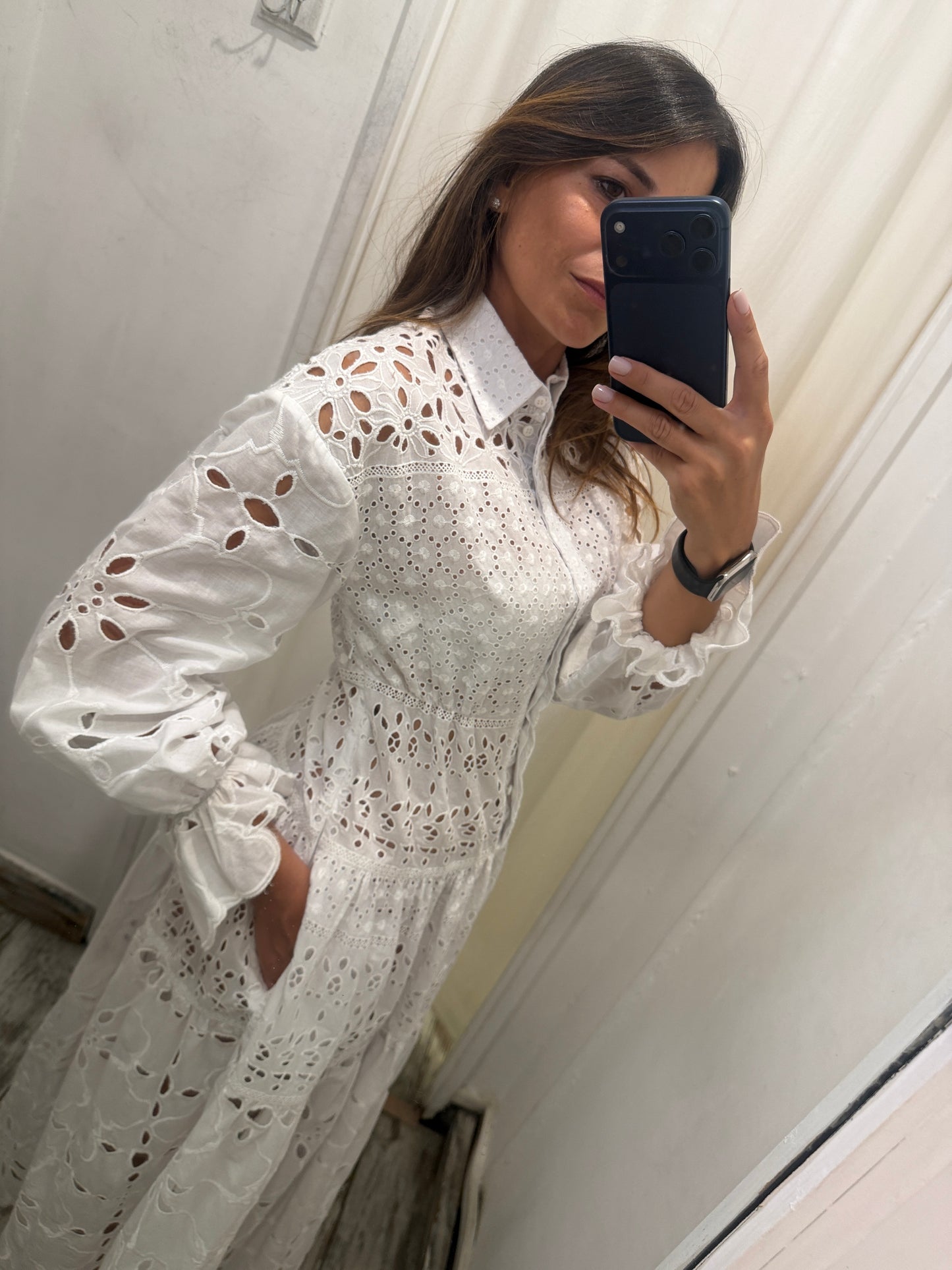 ABITO CHEMISIER ERMANNO SCERVINO SANGALLO BIANCO