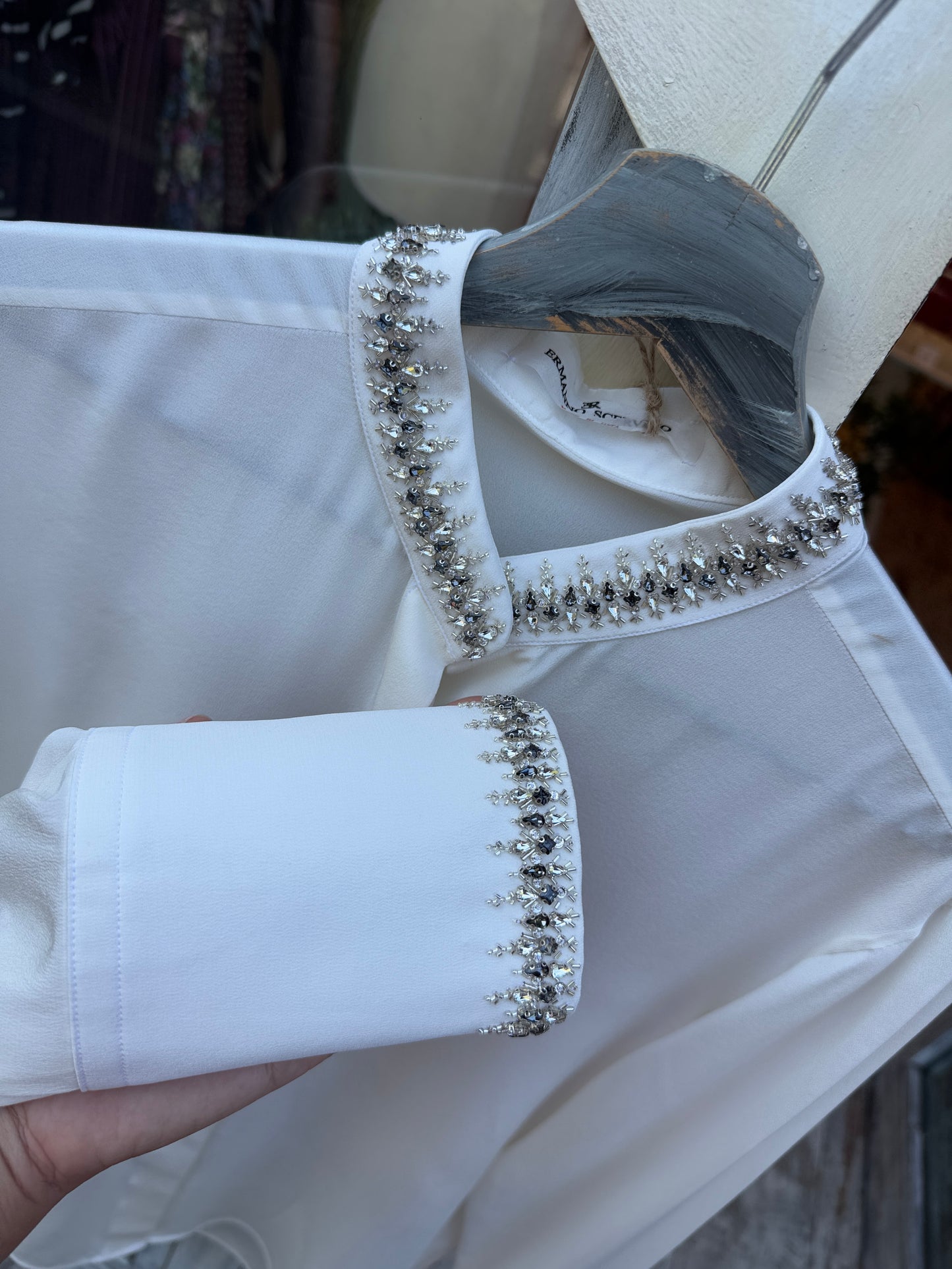 CAMICIA ERMANNO SCERVINO SETA PANNA