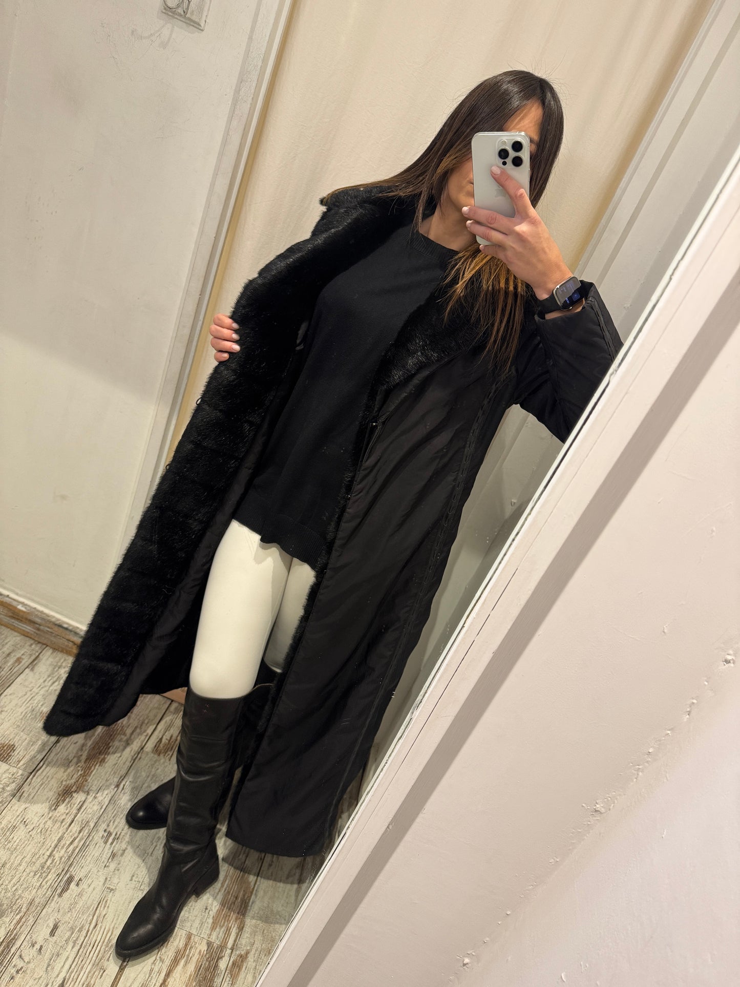 CAPPOTTO IN NYLON ERMANNO SCERVINO NERO