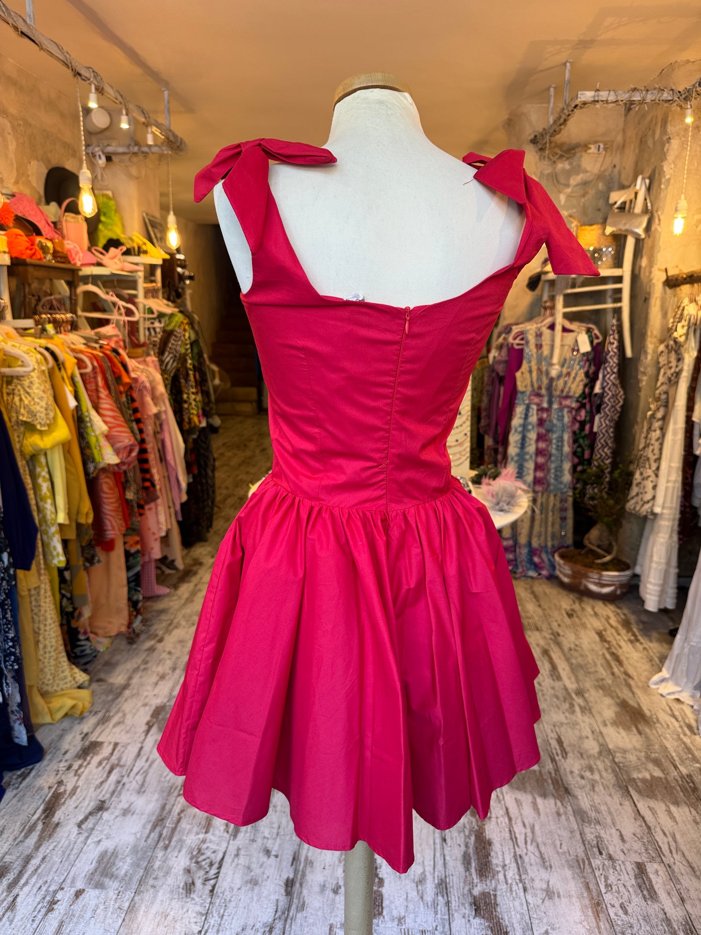 NEW COLLECTION - ABITO A RUOTA COTONE ROSSO