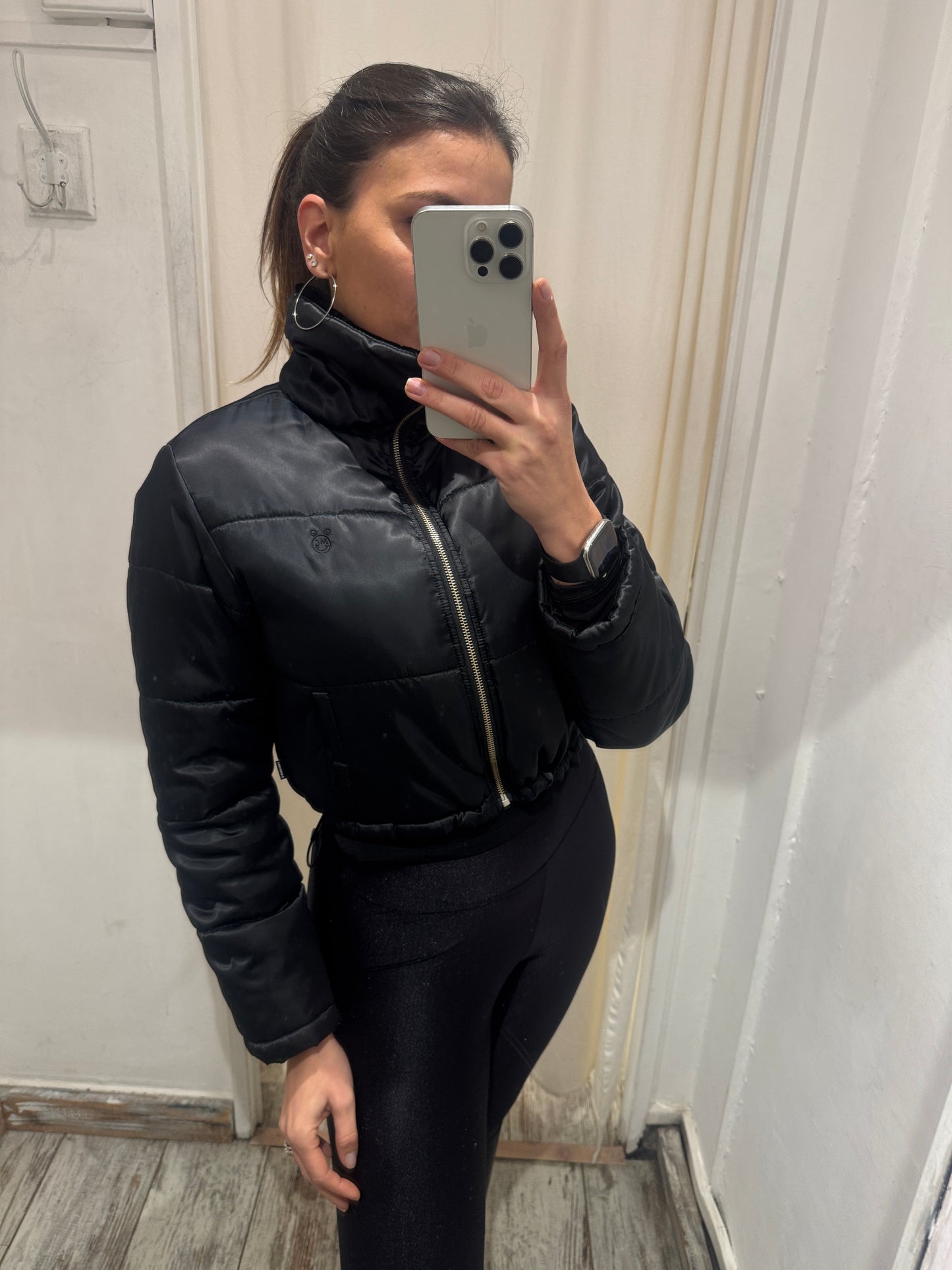 PIUMINO CROP CONVERSE NERO