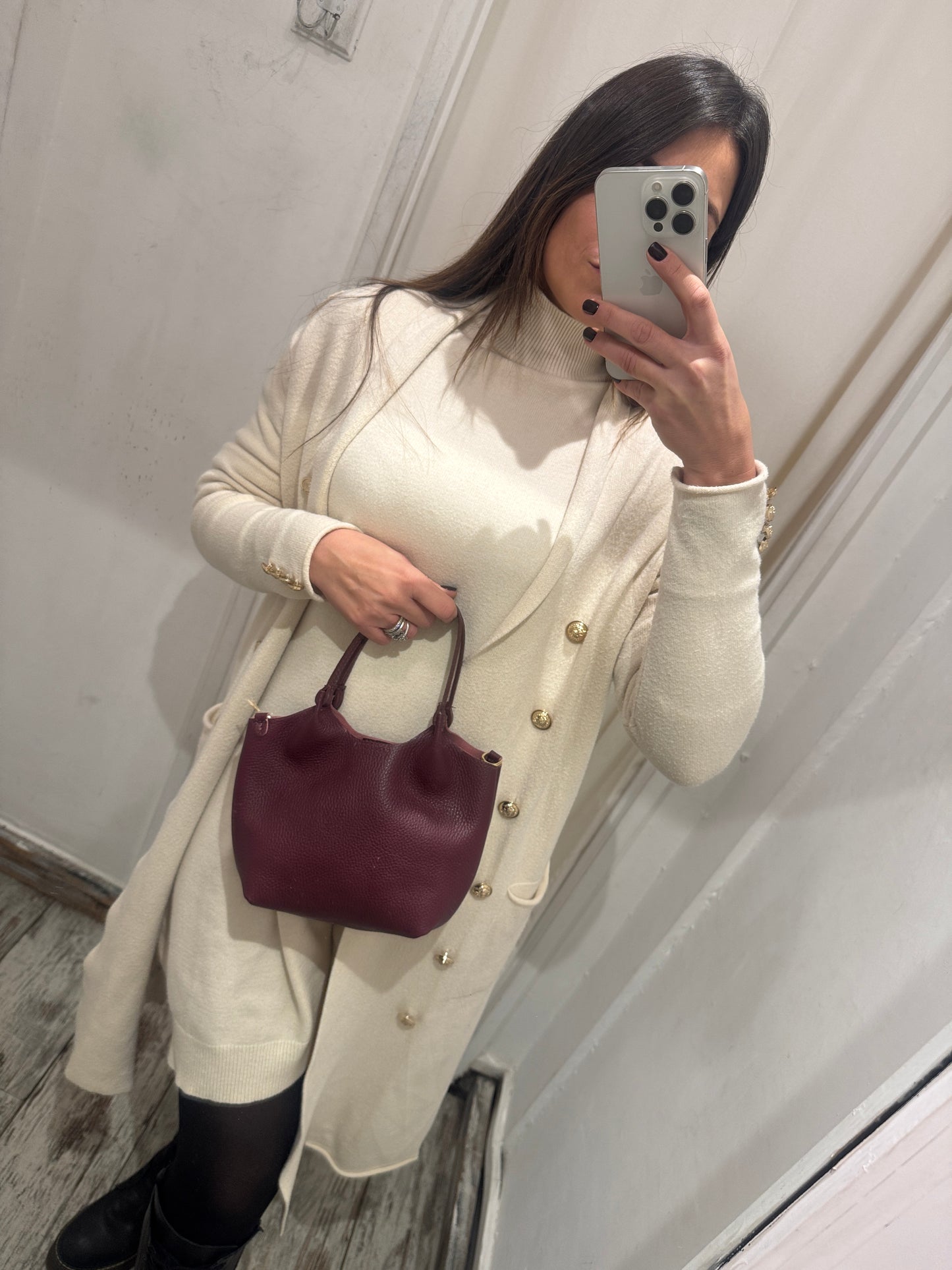 MINI BAG PELLE BORDEAUX