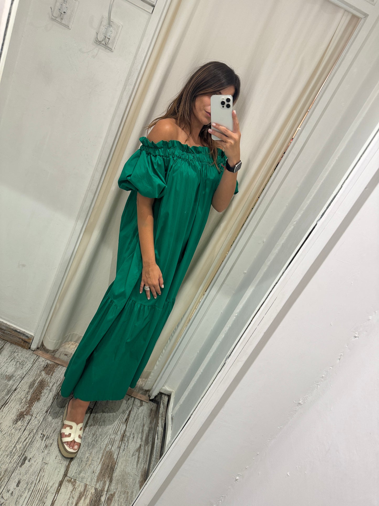 ABITO LONGUETTE SCOLLO BARCA VERDE