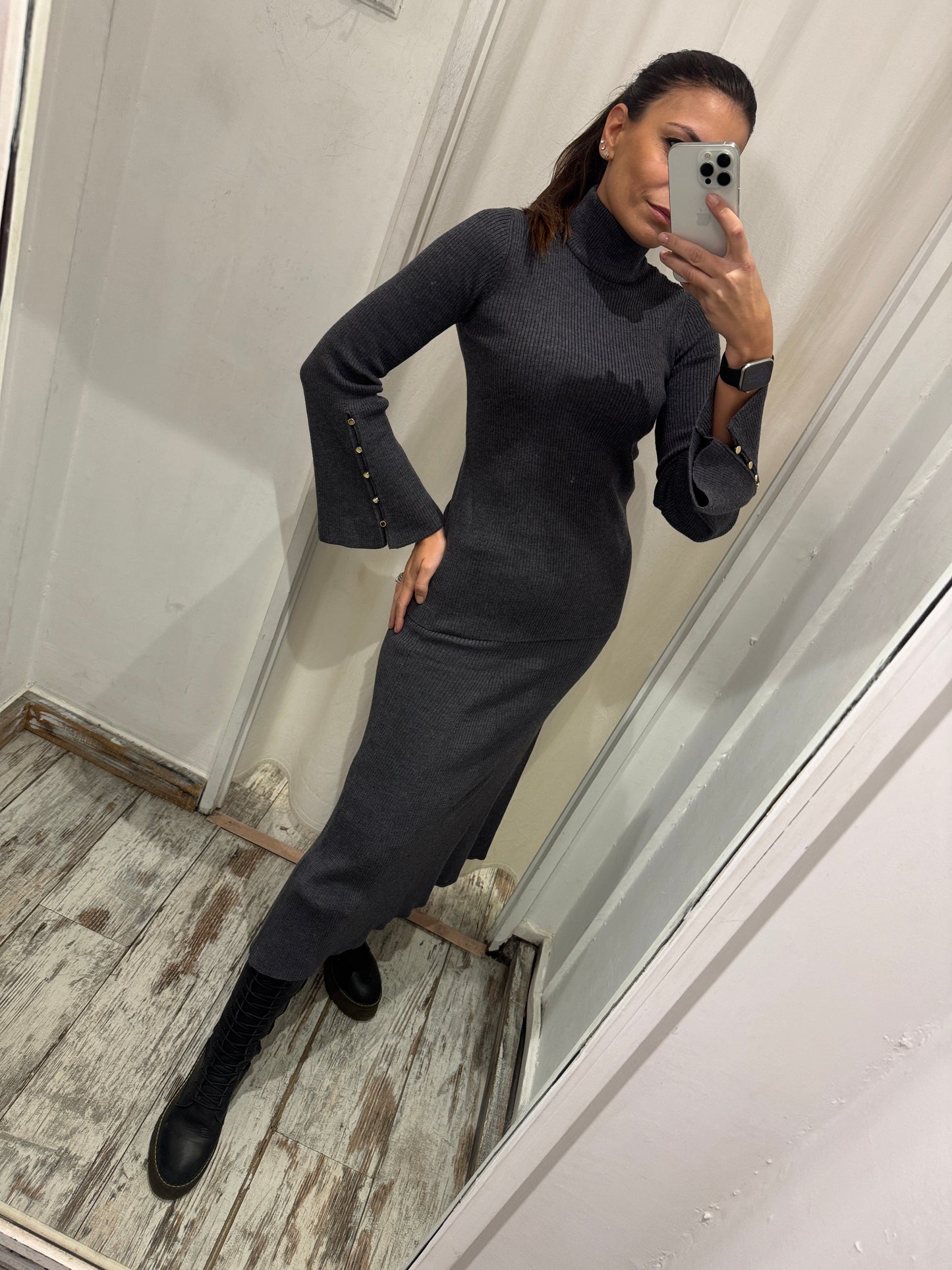 COMPLETO LUISA SPAGNOLI IN MAGLIA GRIGIO
