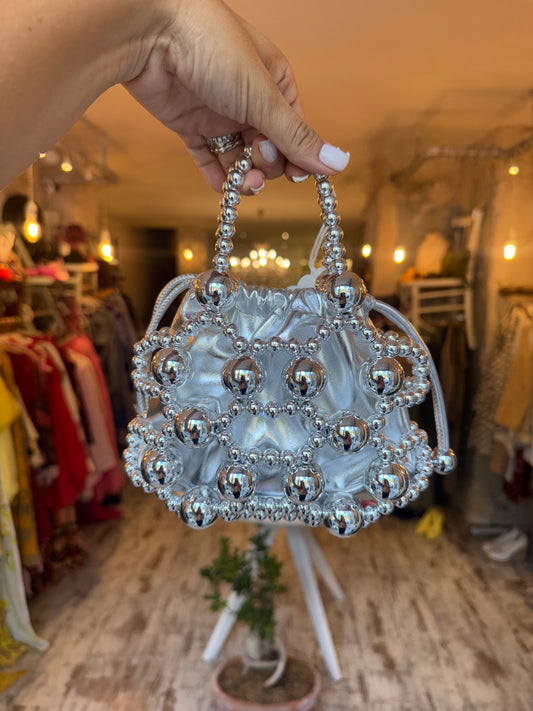 MINI BAG A SACCHETTO SILVER