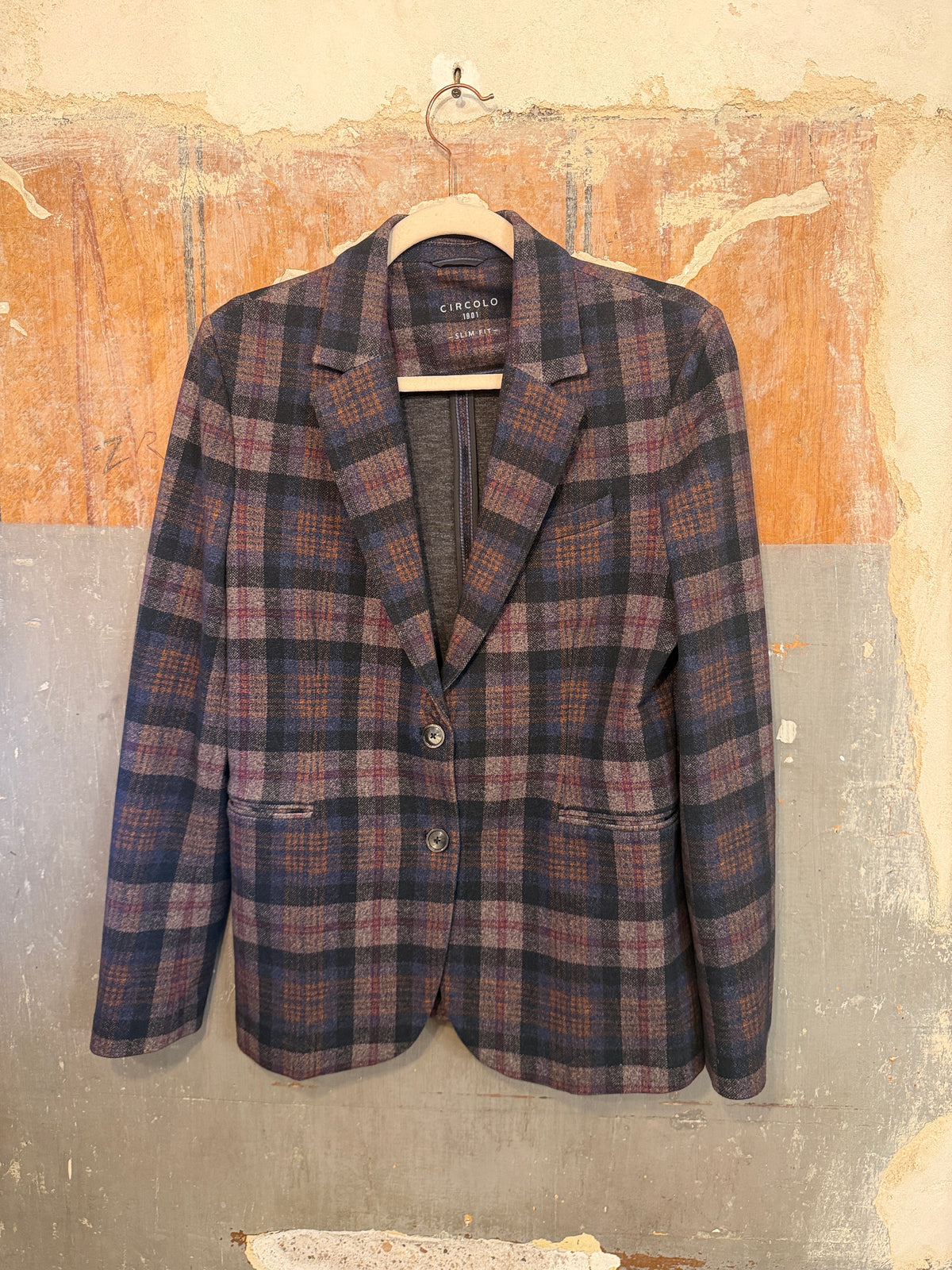 BLAZER CIRCOLO TARTAN BLU E BORDEAUX