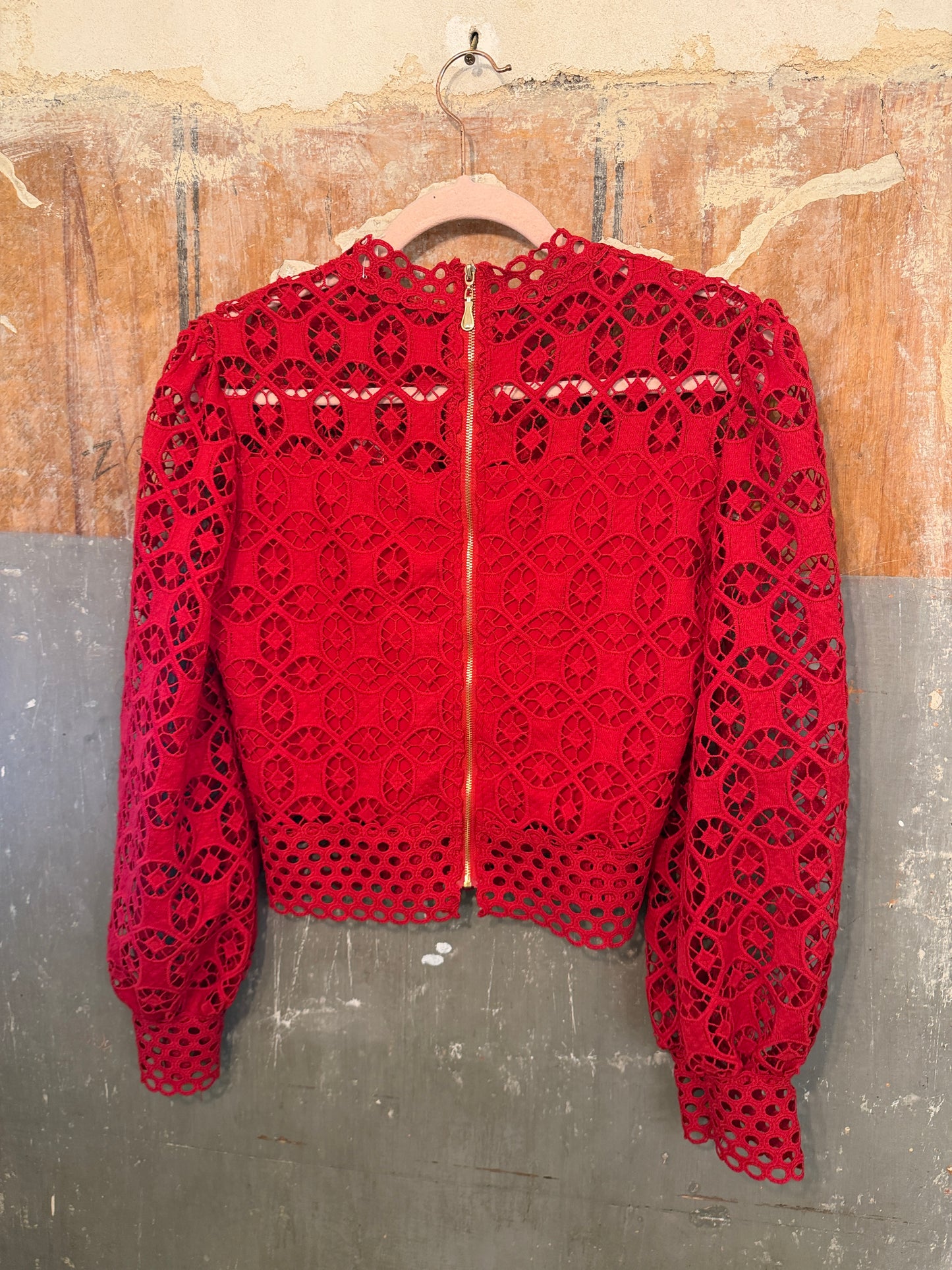 BLUSA MACRAMÈ ROSSA