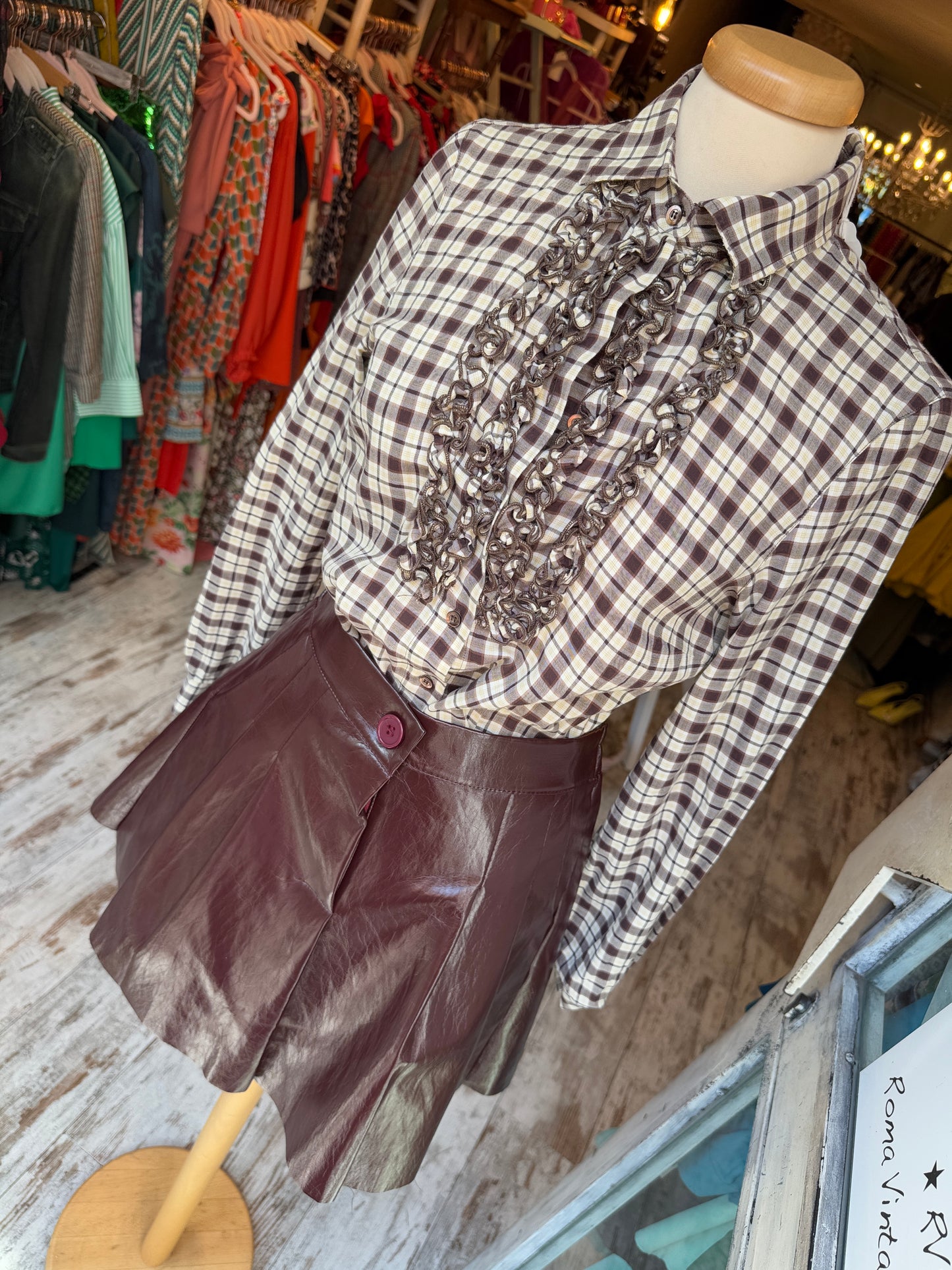 CAMICIA MAYER&DANIEL QUADRETTI MARRONE