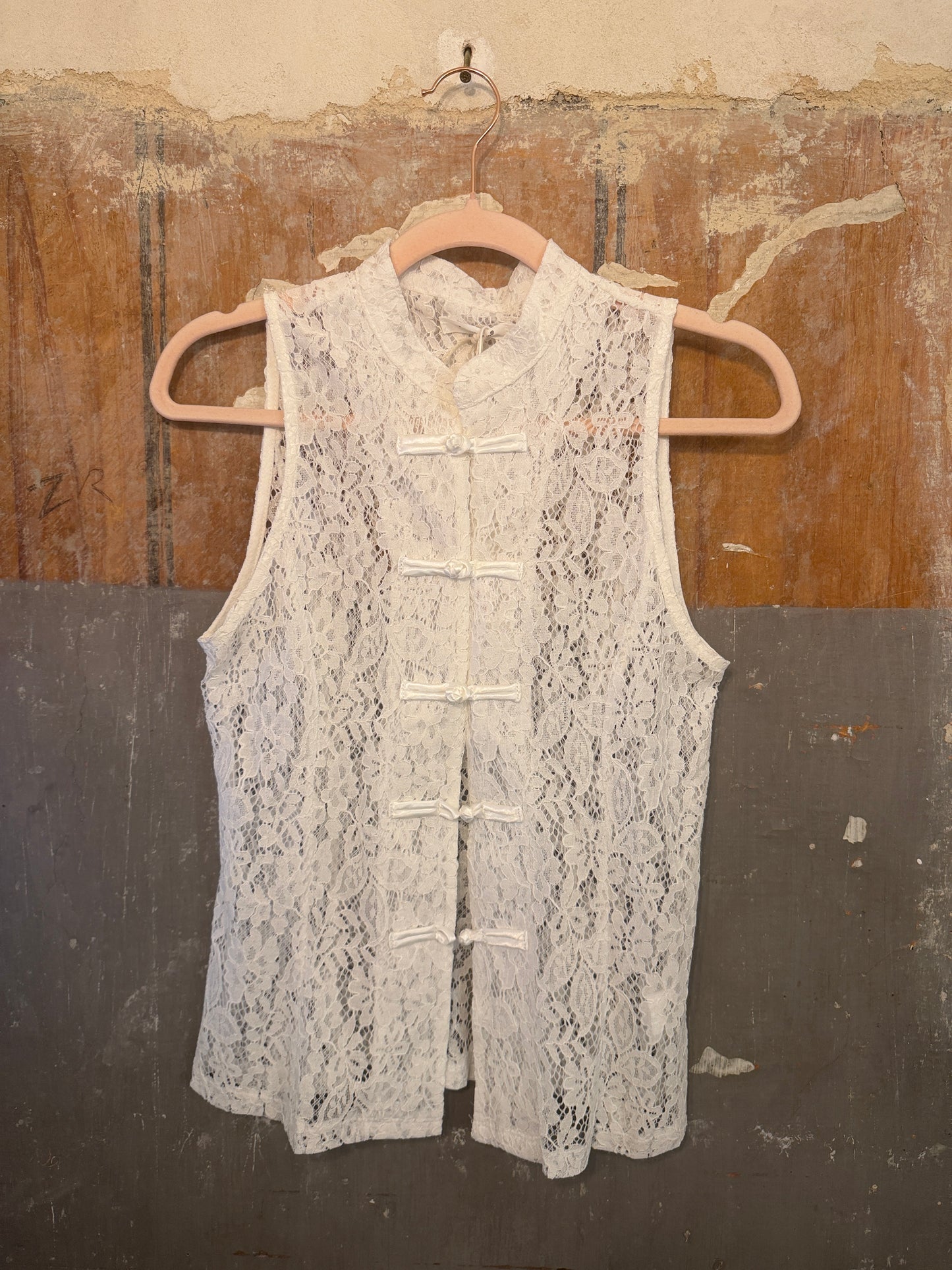 NEW COLLECTION - CAMICIA COREANA PIZZO BIANCO