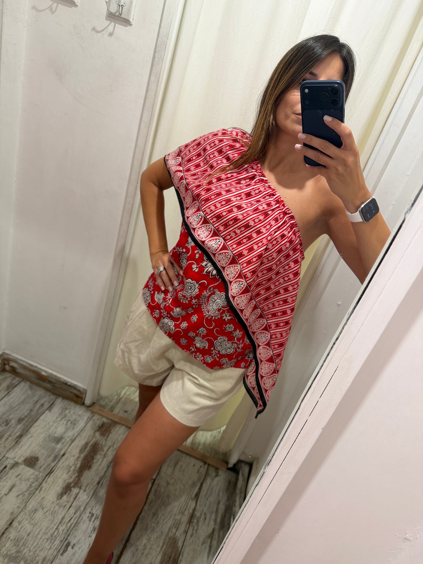 TOP MONOSPALLA RALPH LAUREN ROSSO FANTASIA