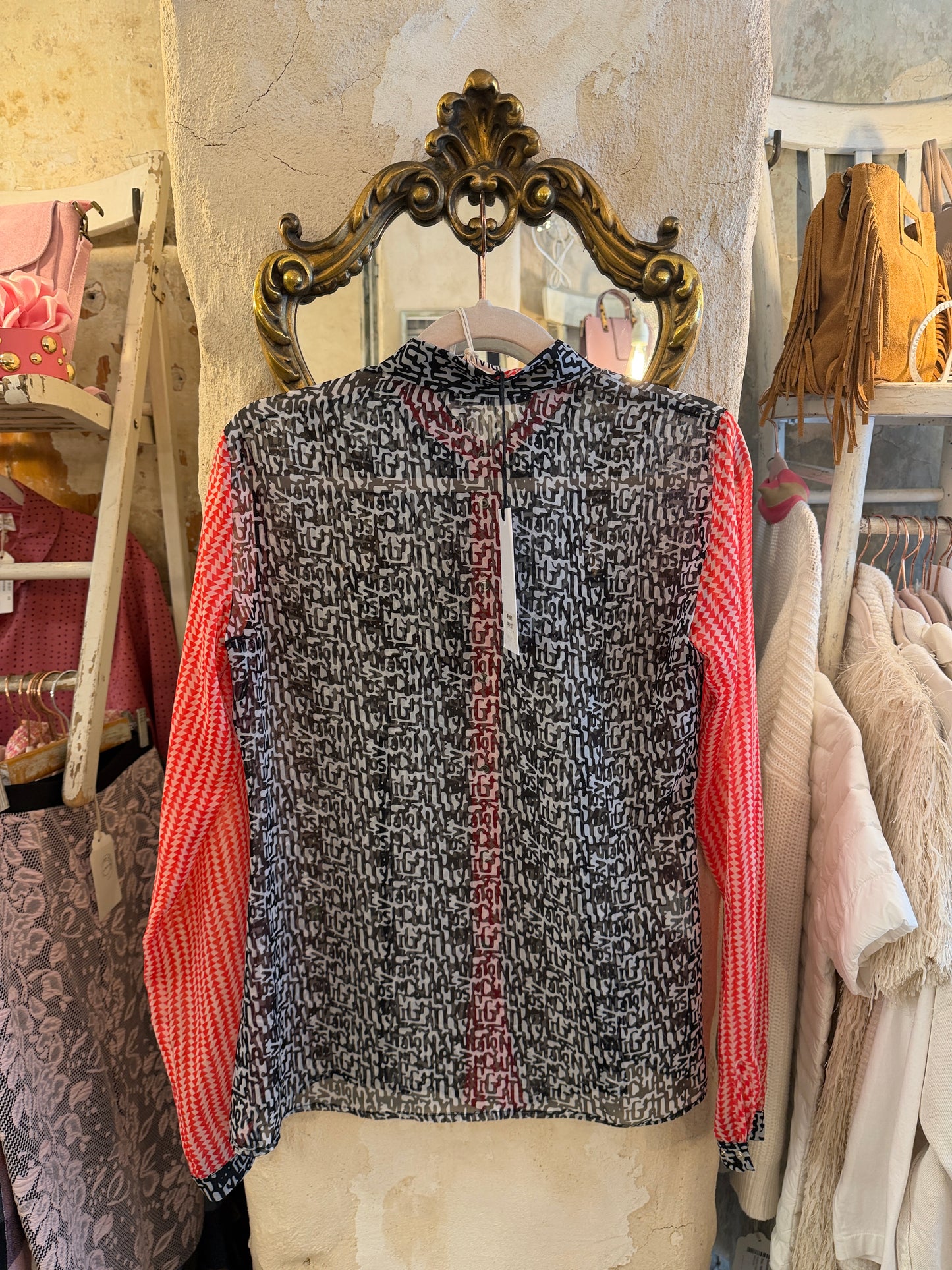 NEW COLLECTION - CAMICIA PIANO by PIANURA STUDIO FANTASIA NERO BIANCO E ROSSO