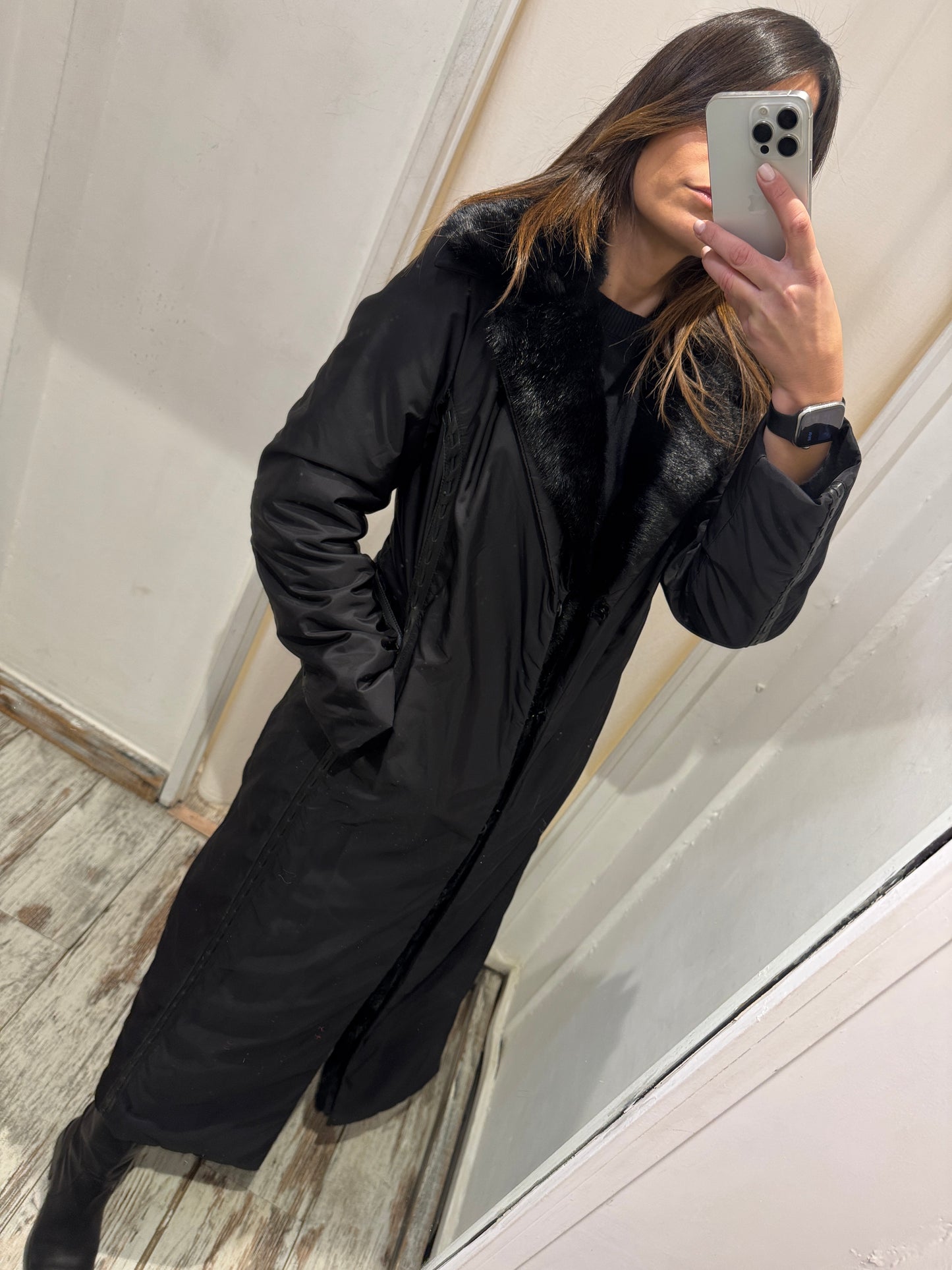 CAPPOTTO IN NYLON ERMANNO SCERVINO NERO