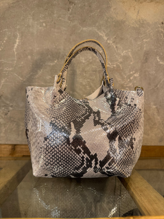BORSA IN PELLE STAMPA PITONE