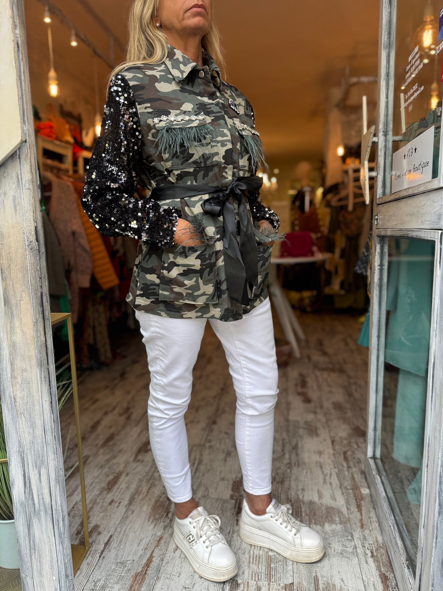 SAHARIANA CAMOUFLAGE CON PAILLETTES