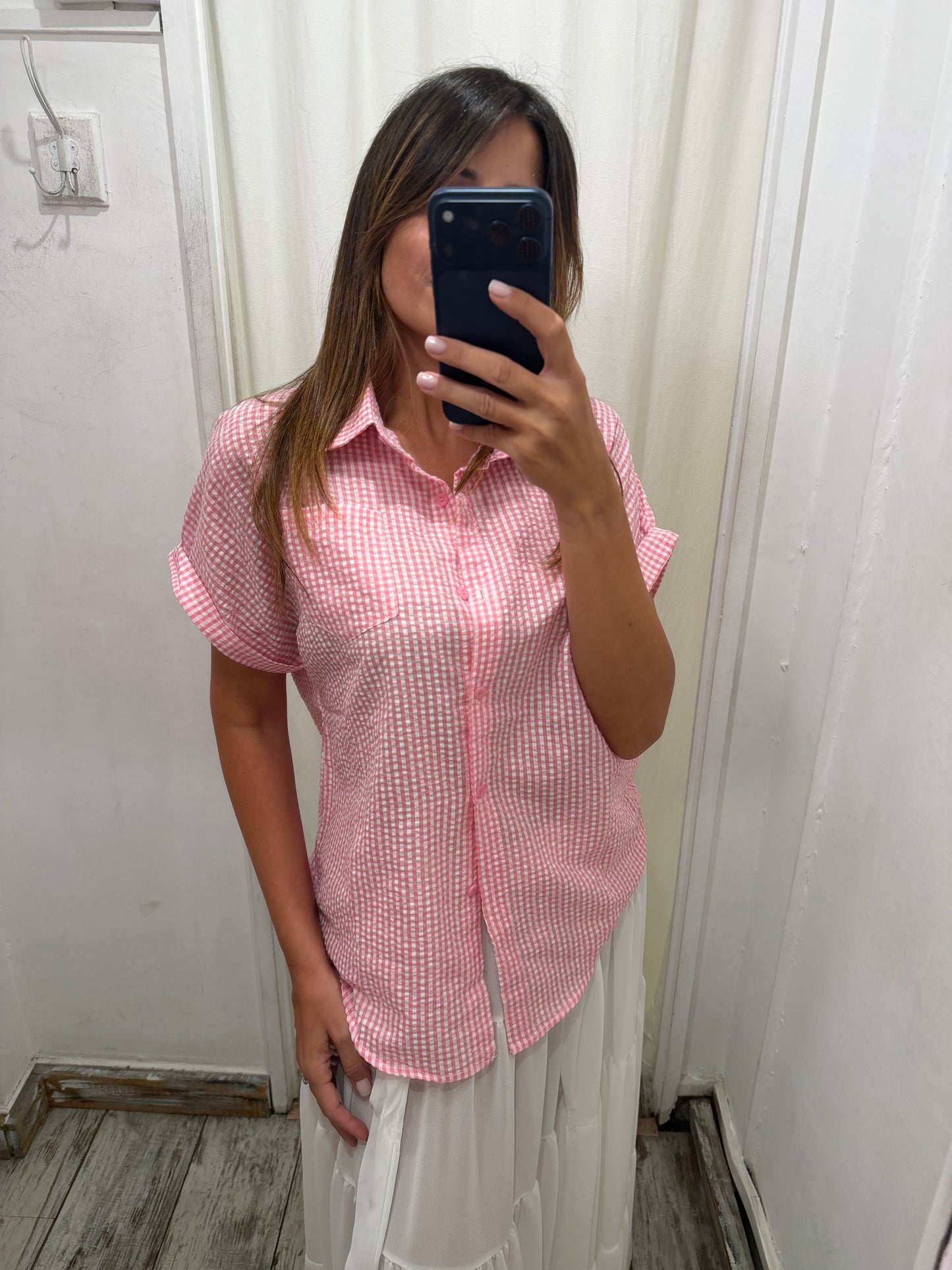 CAMICIA OVER VICHY ROSA