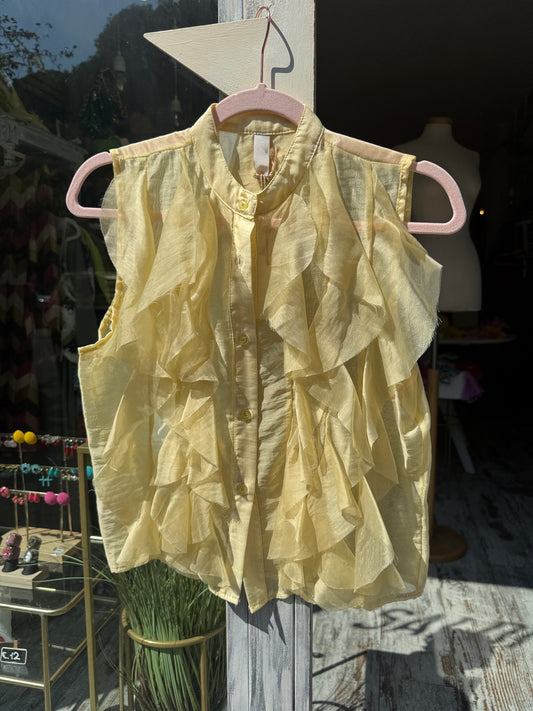 CAMICIA GIALLA CON ROUCHES